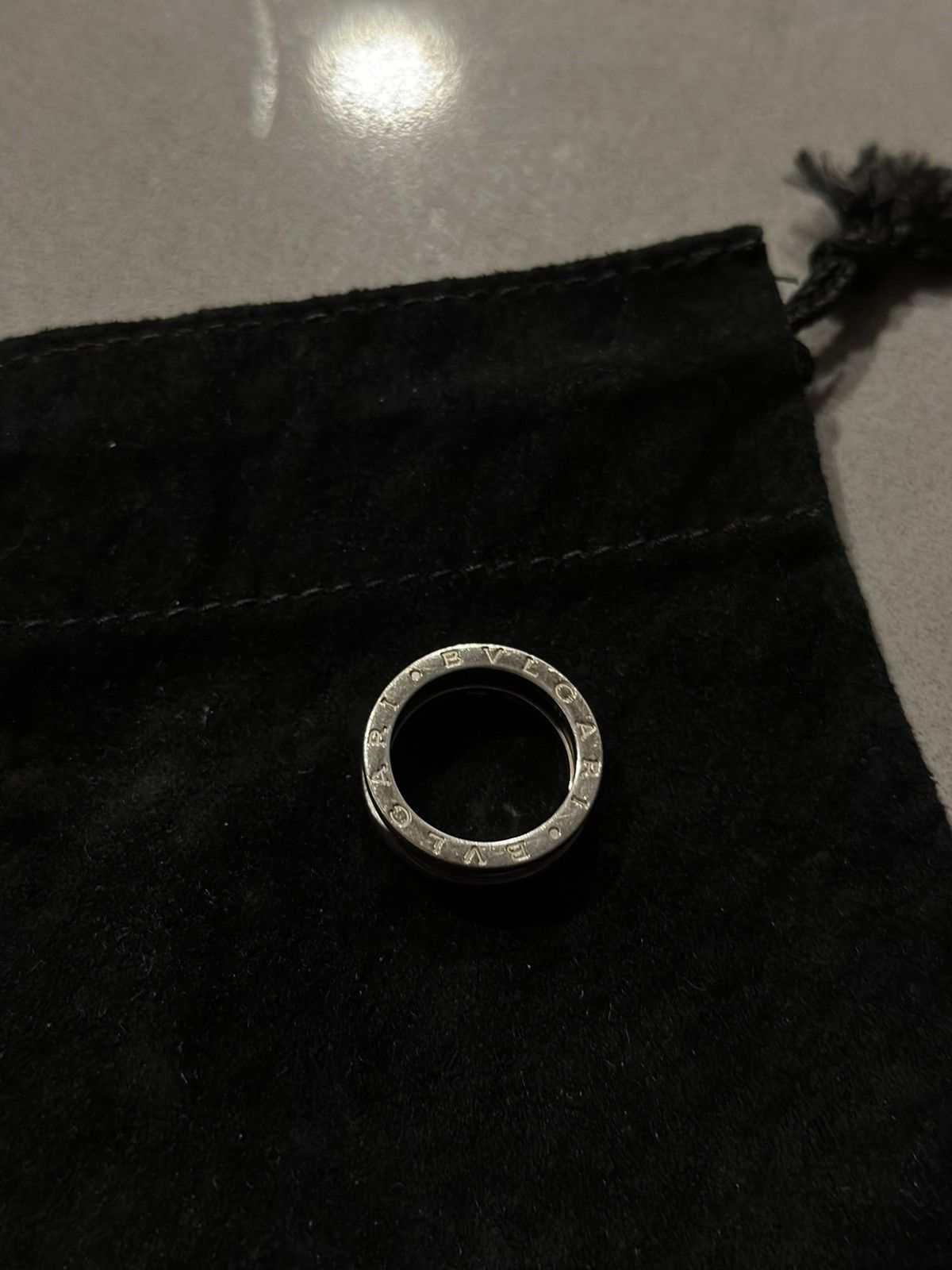 Bvlgari Bvlgari Save the Children Silver and Black Ceramic Ring Size ONE SIZE - 6 Thumbnail