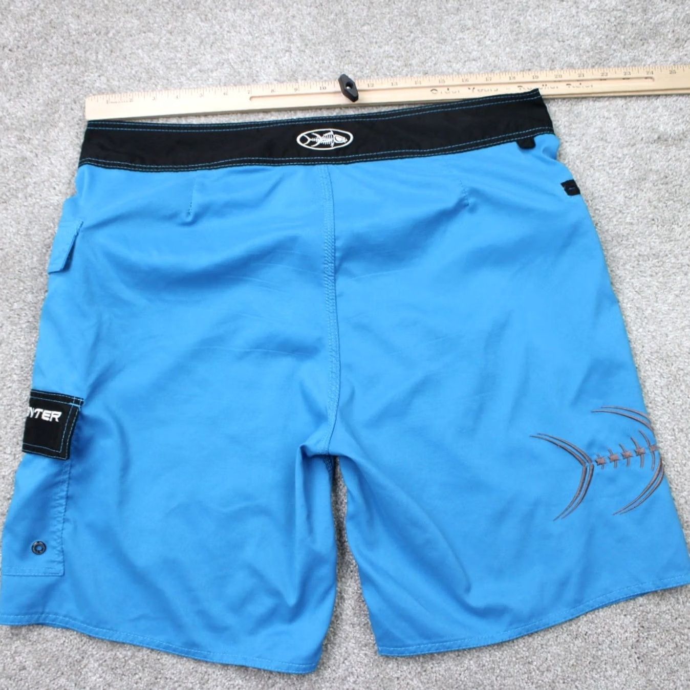 Vintage Tormenter Board Shorts Mens 36 Blue Hybrid Fish Skeleton Cargo Poly Swim Trunks Size US 36 / EU 52 - 7 Thumbnail