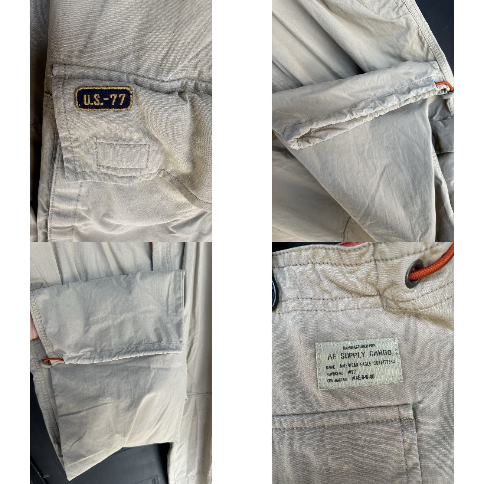 American Eagle Outfitters VINTAGE American Eagle Cargo Pants Mens Wide-Leg Beige 36 Inseam 30.5 Army Military Skater Baggy 36x32 Size US 36 / EU 52 - 9 Thumbnail