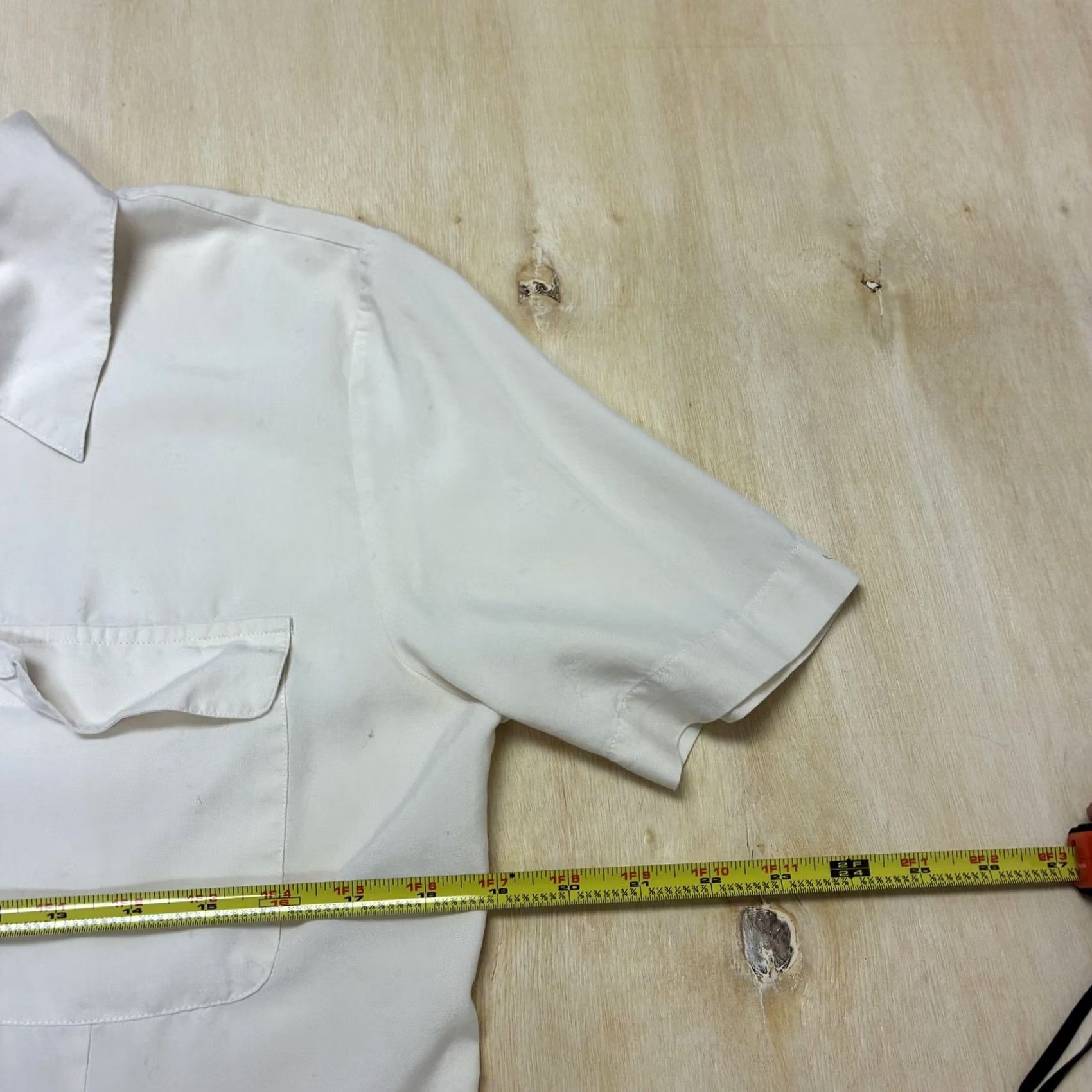 Vintage VINTAGE Casual Corner Blouse Womens 8 White Silk Collared Short Sleeve Button Up Size M / US 6-8 / IT 42-44 - 5 Thumbnail