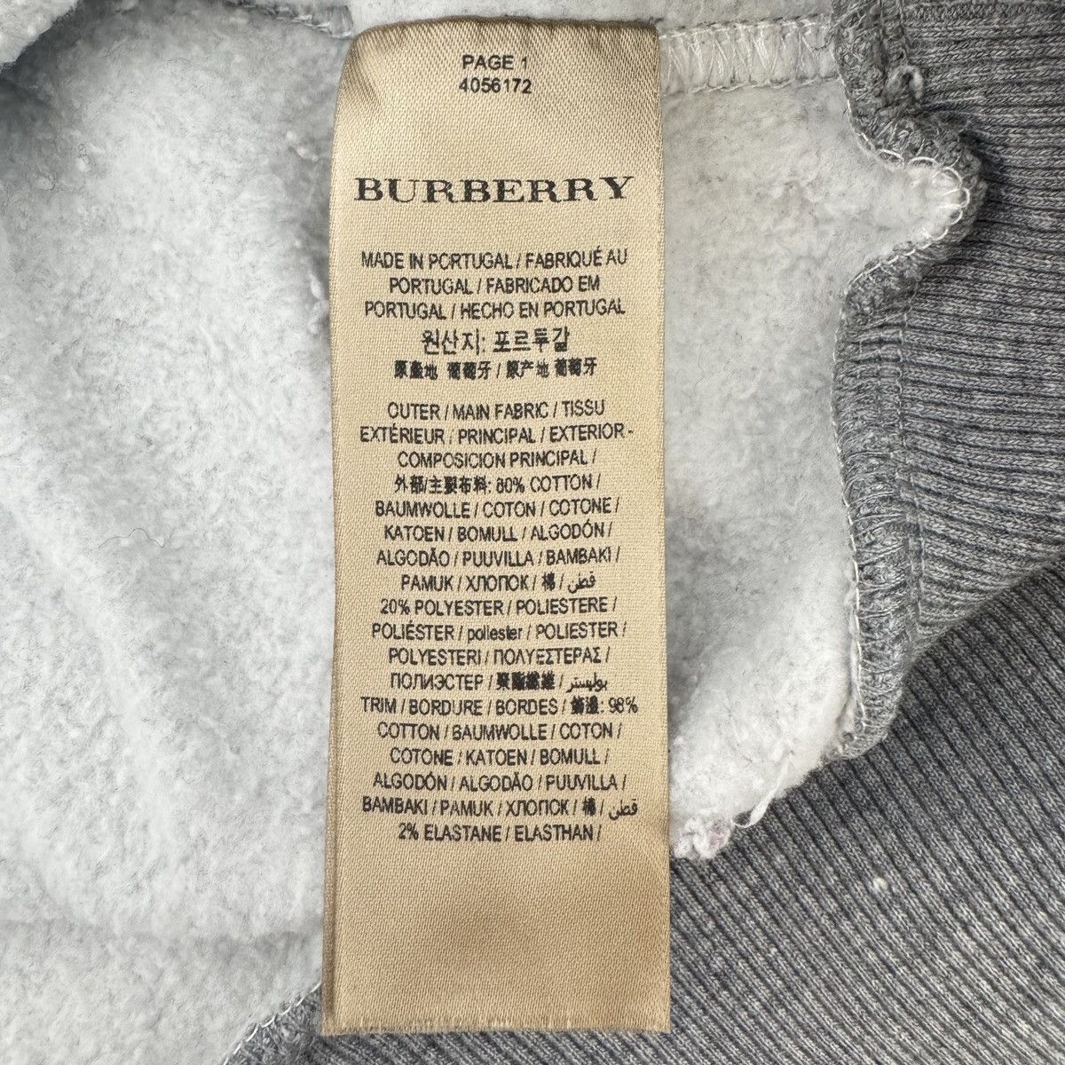 Burberry Burberry Grey Letter Logo Loose Long Sleeve Sweatshirt K26WX Size US XL / EU 56 / 4 - 7 Thumbnail