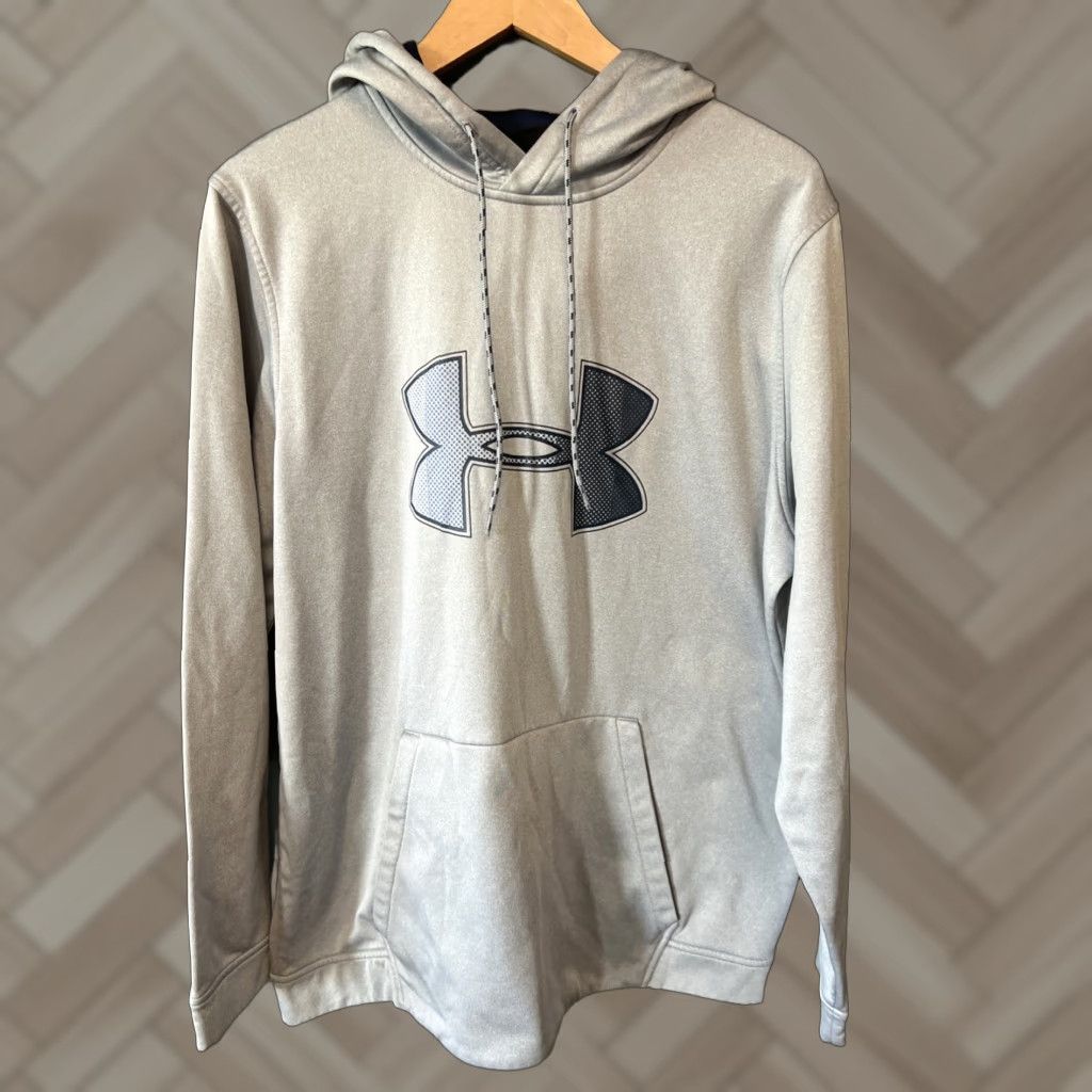 Under Armour Under Armour Hoodie Mens XL Gray Sweatshirt Logo Drawstring Mock Neck Long Sleeve Size US XL / EU 56 / 4 - 1 Thumbnail