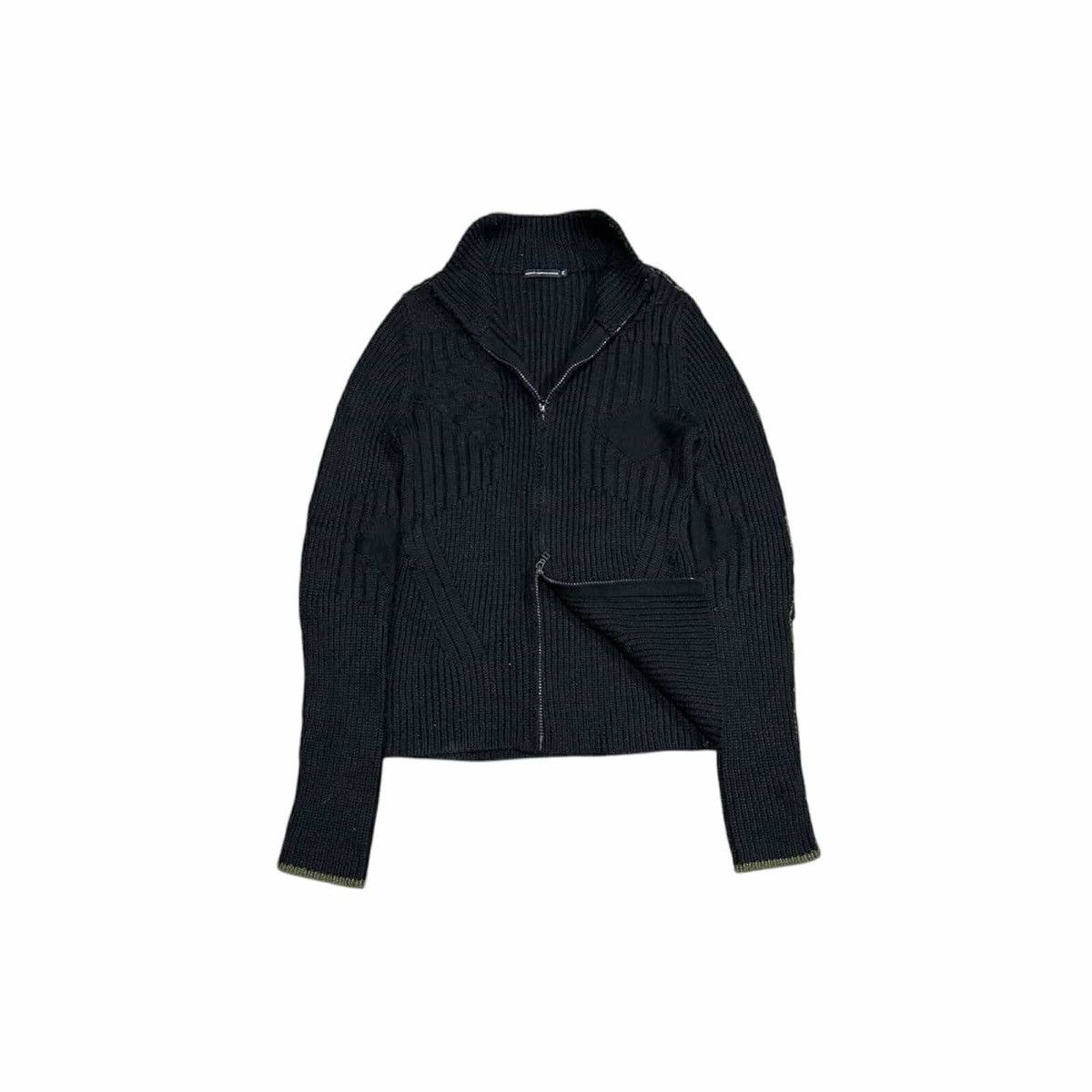 If Six Was Nine × Le Grande Bleu (L.G.B.) × Marithe + Francois Girbaud 🔥Y2K Archived Marithe Francois Girbaud Cable Knit Zip Jacket Size US M / EU 48-50 / 2 - 1 Thumbnail
