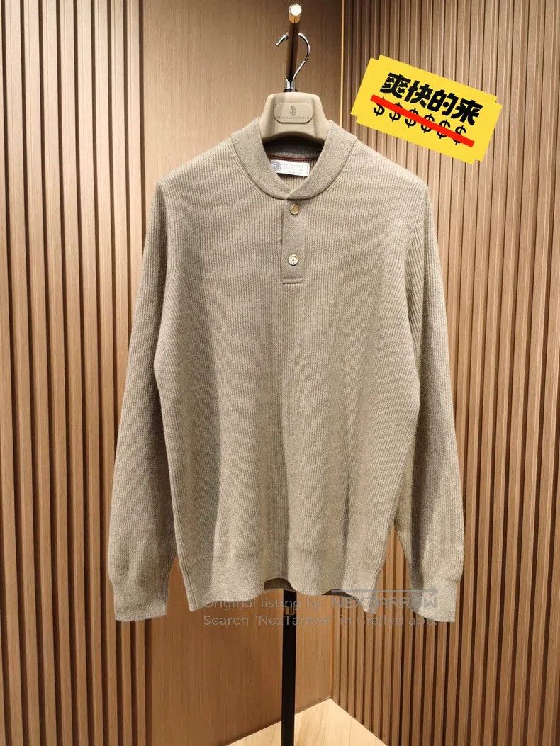 Brunello Cucinelli Brunello Cucinelli English ribbed Henry neck long-sleeved Size US M / EU 48-50 / 2 - 1 Thumbnail