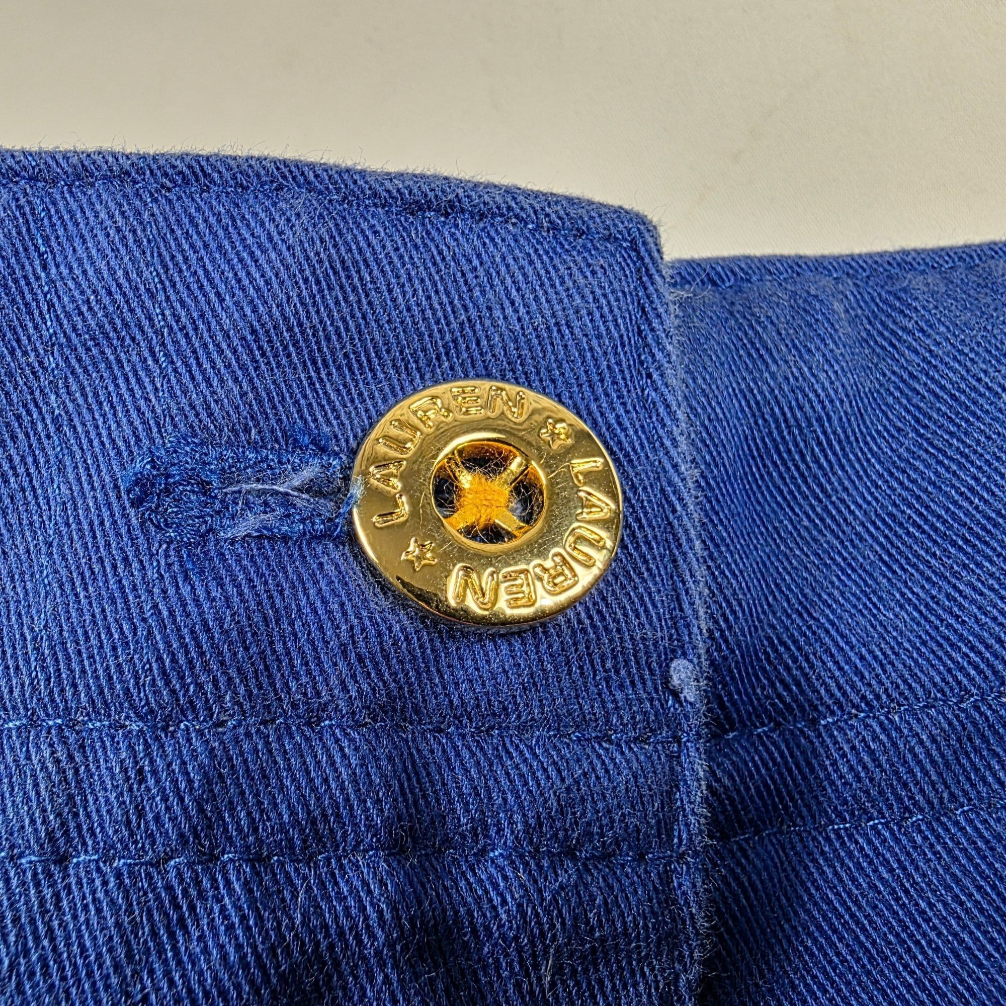 Lauren Ralph Lauren Lauren Ralph Lauren Womens Size 10 Blue Cuffed Shorts Gold B Size 32" / US 10 / IT 46 - 5 Thumbnail
