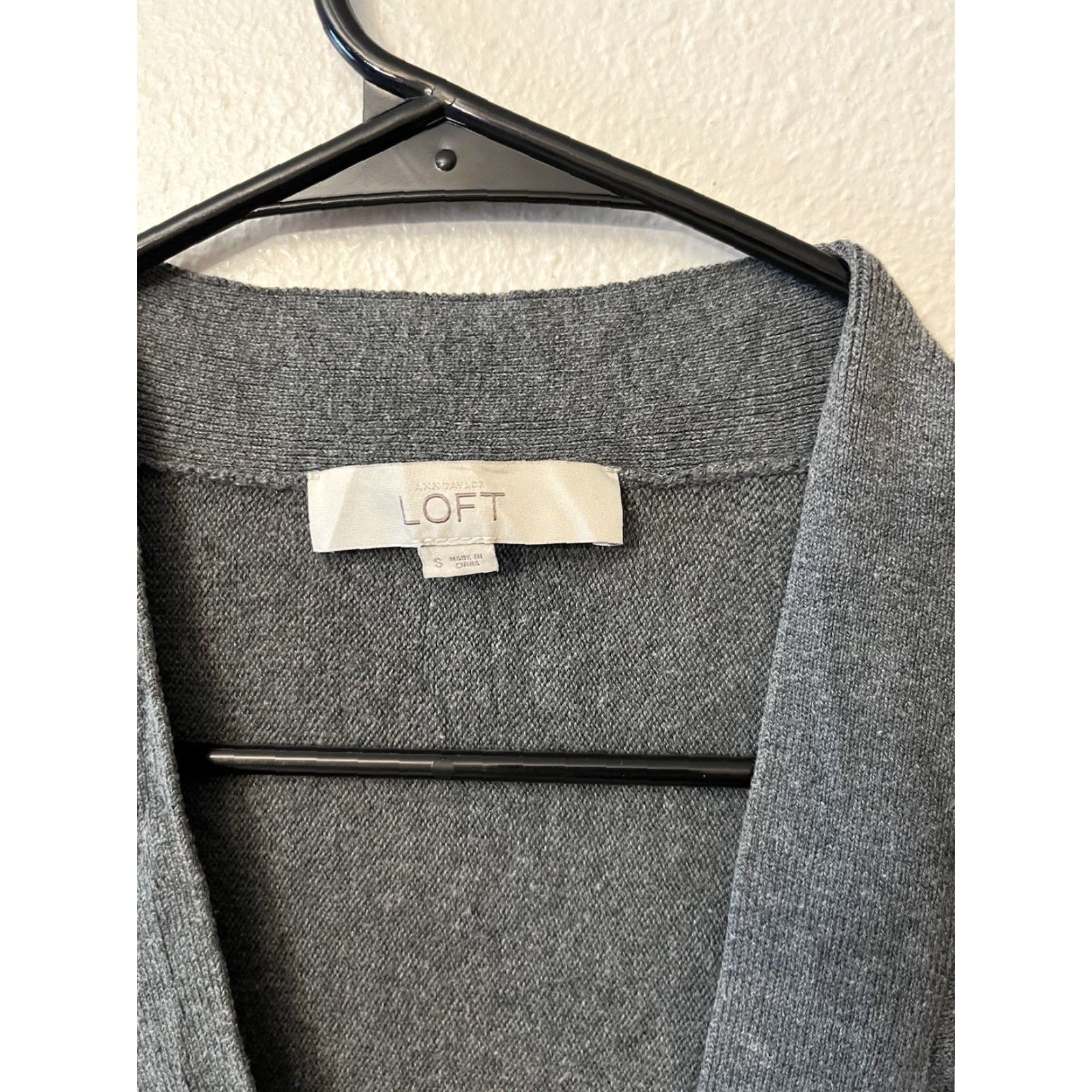 Loft VINTAGE LOFT Women’s Cardigan Sweater Small Gray Long Sleeve Casual Travel Workwear Lightweight breathable open front fall spring summer winter Size S / US 4 / IT 40 - 2 Thumbnail