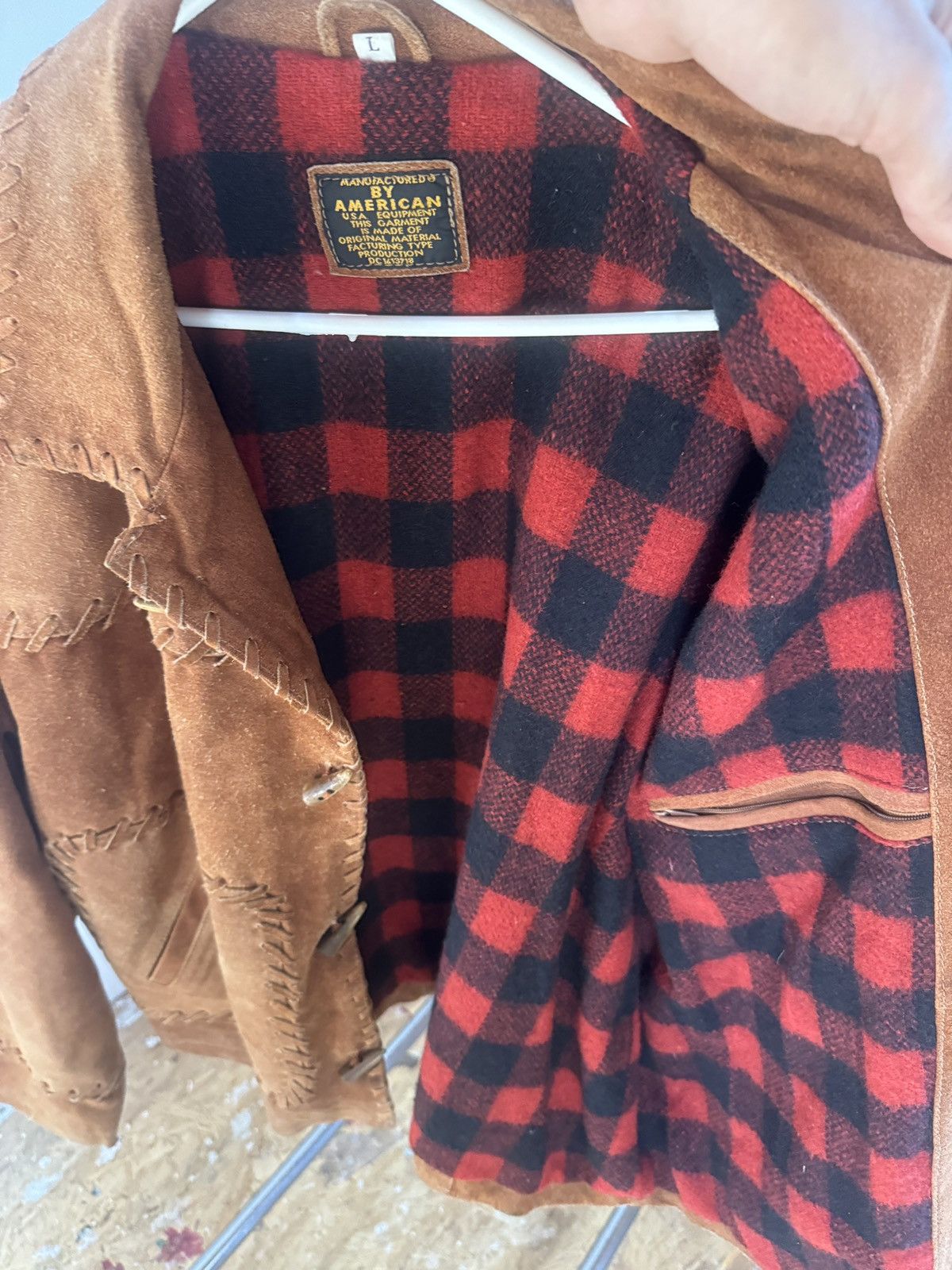 Designer American Vintage Suede Leather Jacket w/ Whipstitch Size US L / EU 52-54 / 3 - 3 Thumbnail