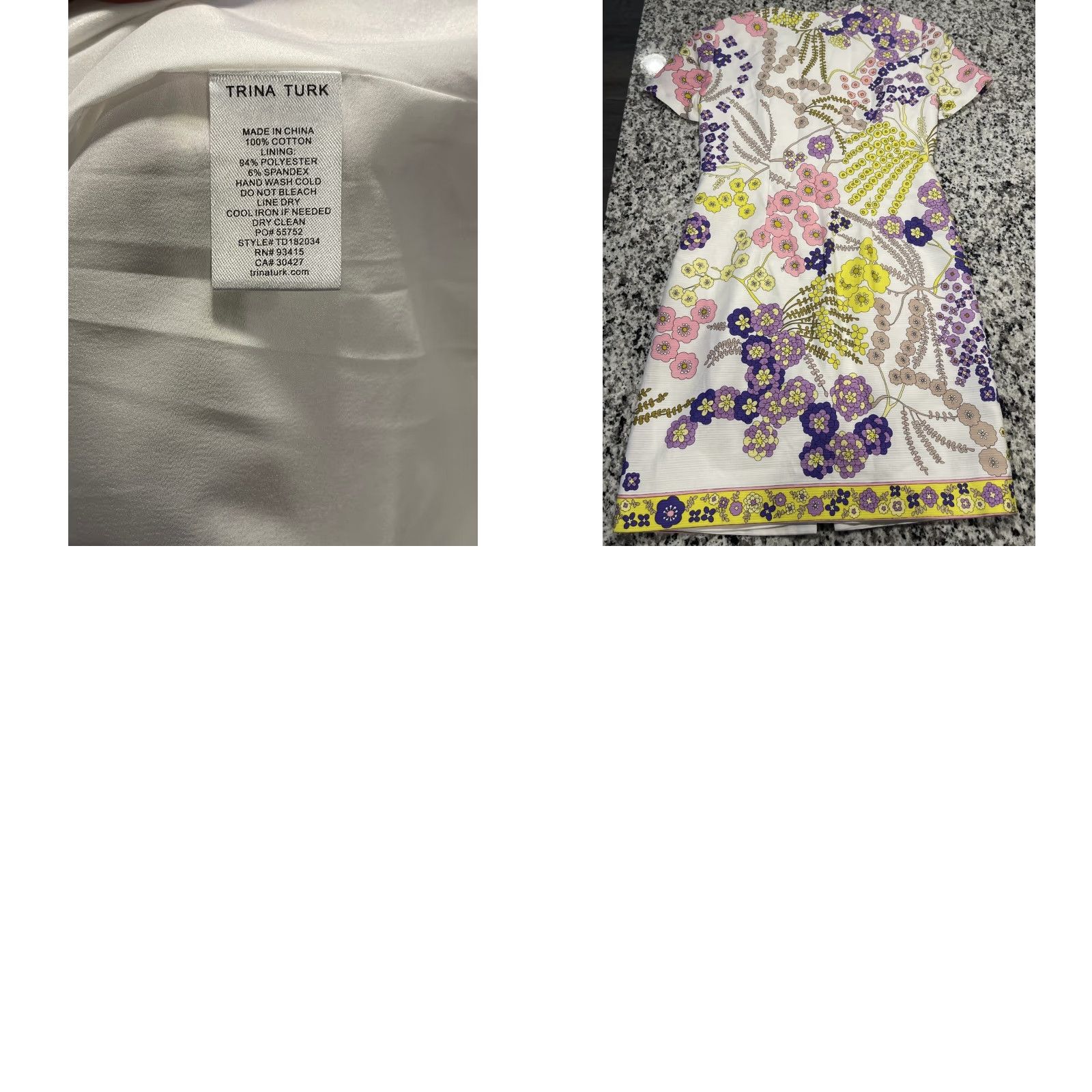 Trina Turk Trina Turk Arboretum Crescent Drive Ottoman Mini Dress Zipper Multicolor Floral Cotton Short Sleeve Round Neck Party/Cocktail Sz 2 Size XS / US 0-2 / IT 36-38 - 8 Thumbnail