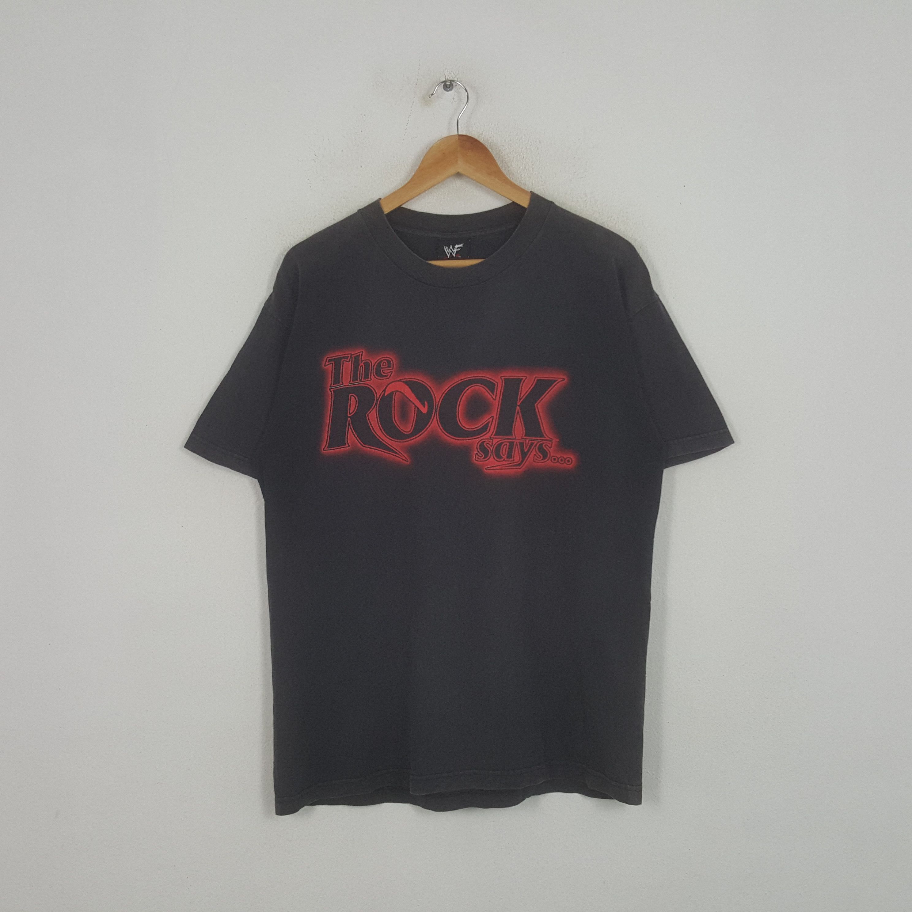 Vintage The Rock Says.. American Wrestler WWE WWF Tshirt