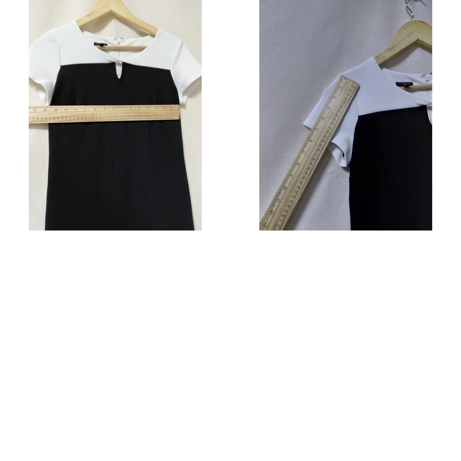 Talbots TALBOTS PETITES Dress Size 2P Black and White Short Sleeve Knee Length Solid Women Size 26" / US 2 / IT 38 - 8 Thumbnail