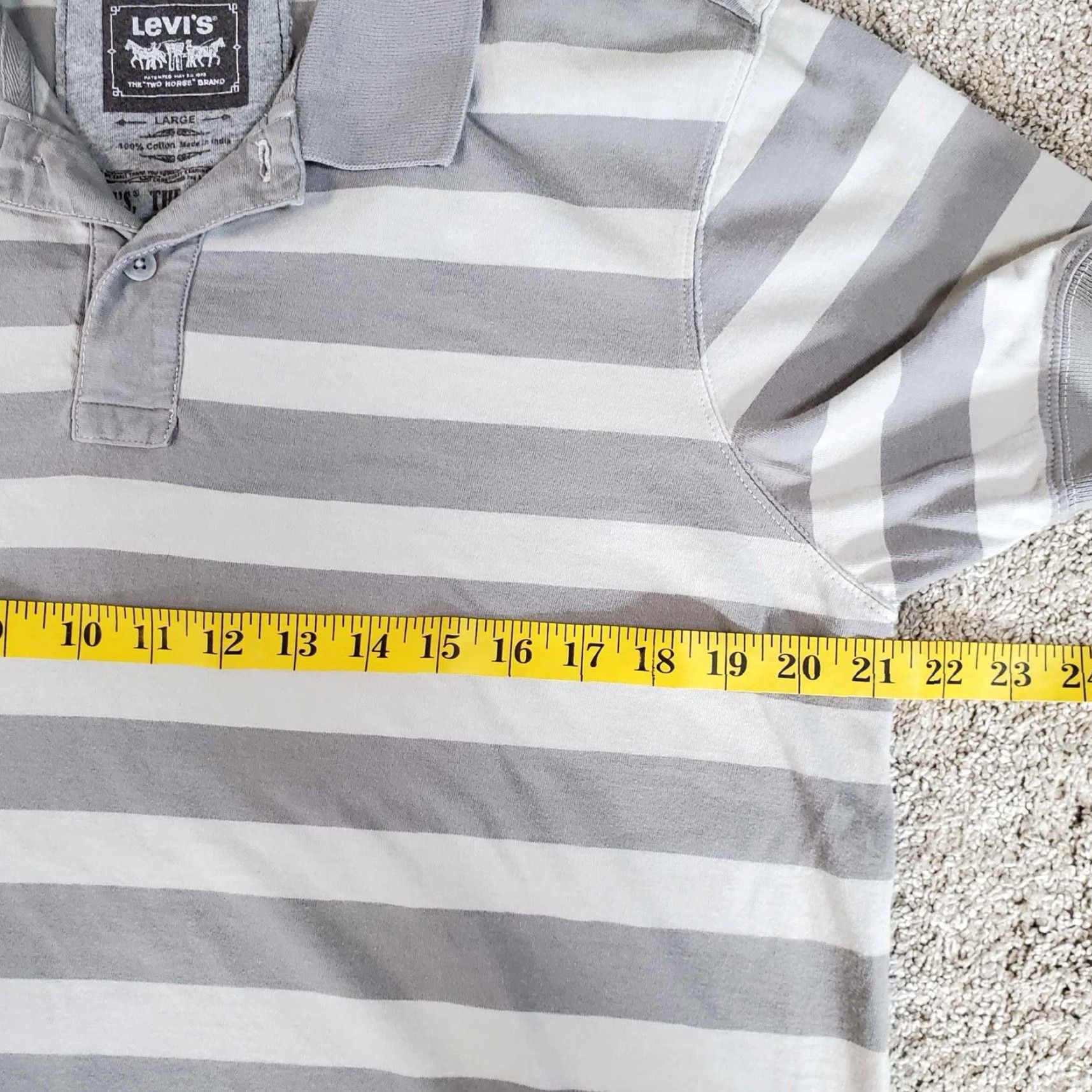 Levi's Levis Polo Shirt Mens L Striped Short Sleeve Collared Button Multicolor Cotton Embroidered Logo Casual Golf Tennis 90s Modern Sports Size US L / EU 52-54 / 3 - 3 Thumbnail