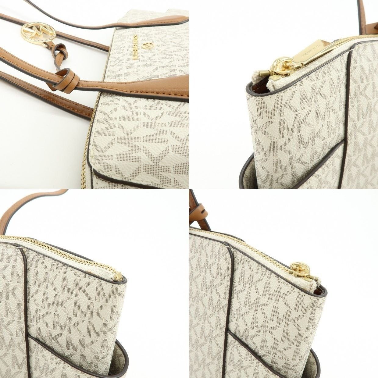 Michael Kors Michael Kors MK Signature Coated Canvas Shoulder Bag White Size ONE SIZE - 15 Thumbnail