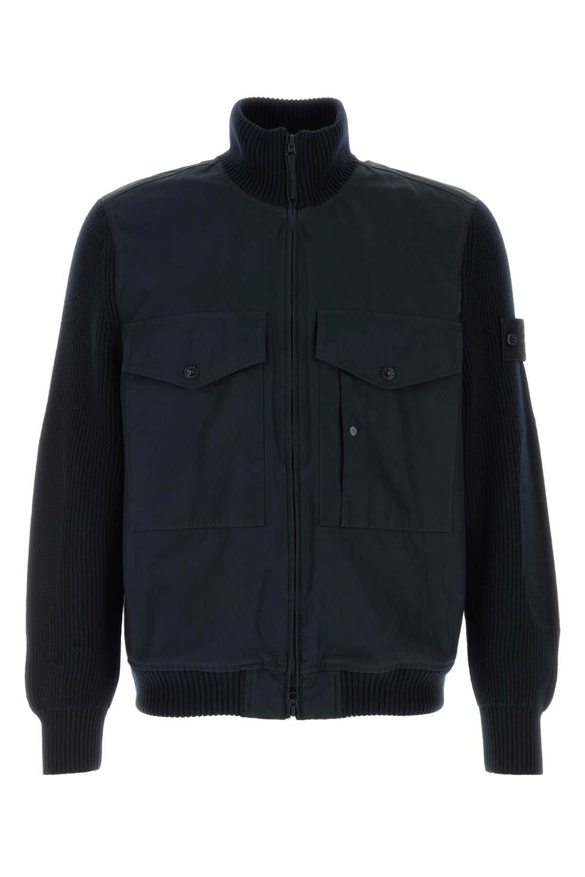 Stone Island Navy Blue Cotton Jacket Size US M / EU 48-50 / 2 - 1 Thumbnail