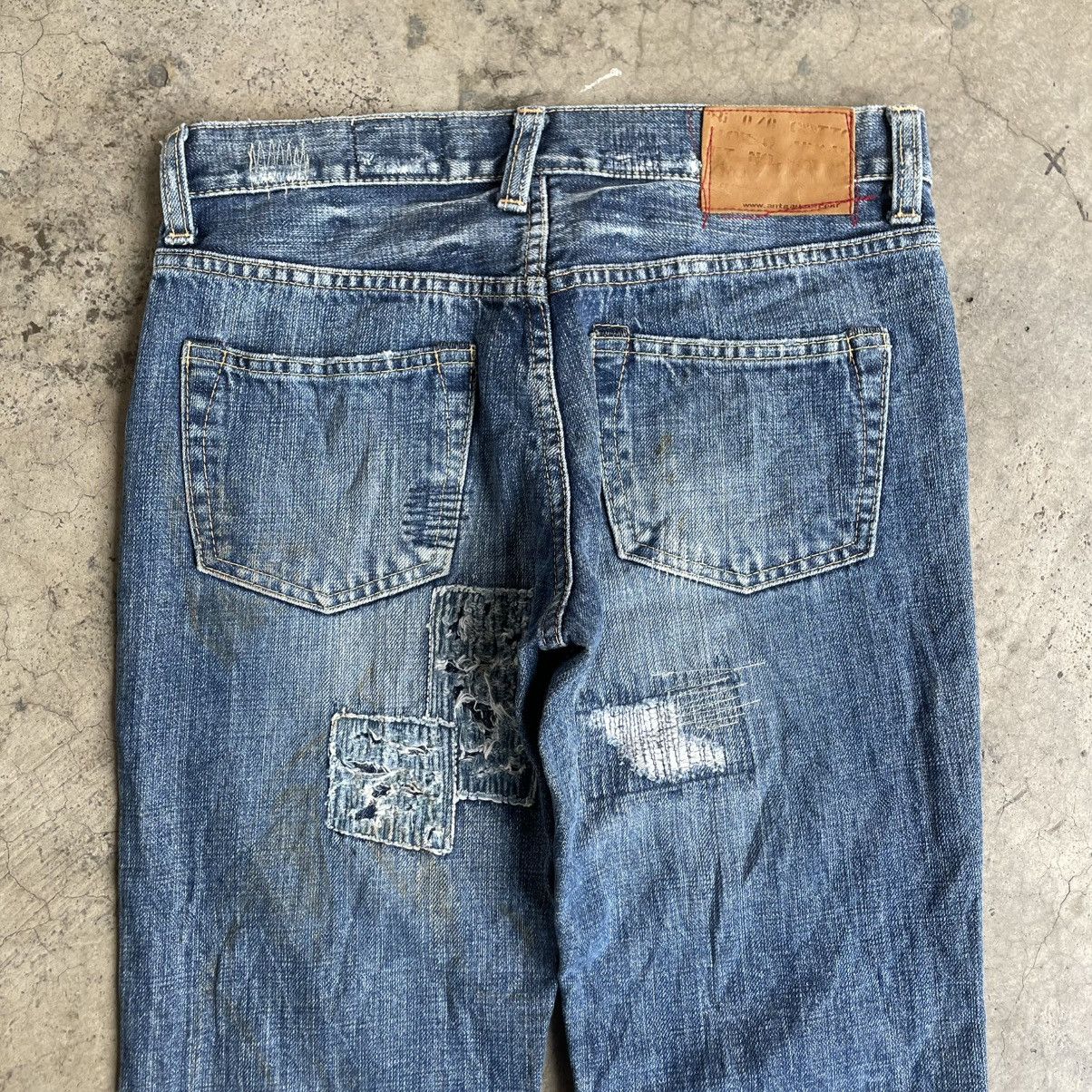 Japanese Brand 🔥🇯🇵Antgauge Patchworks Sashiko Pattern Distress Denim Jeans Size US 30 / EU 46 - 5 Thumbnail