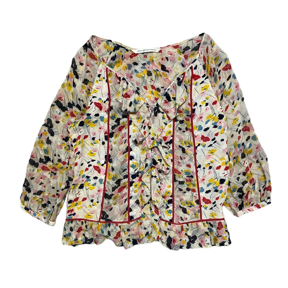 Diane von Furstenberg Diane von Furstenberg Floral Blouse Size XS / US 0-2 / IT 36-38 - 1 Thumbnail