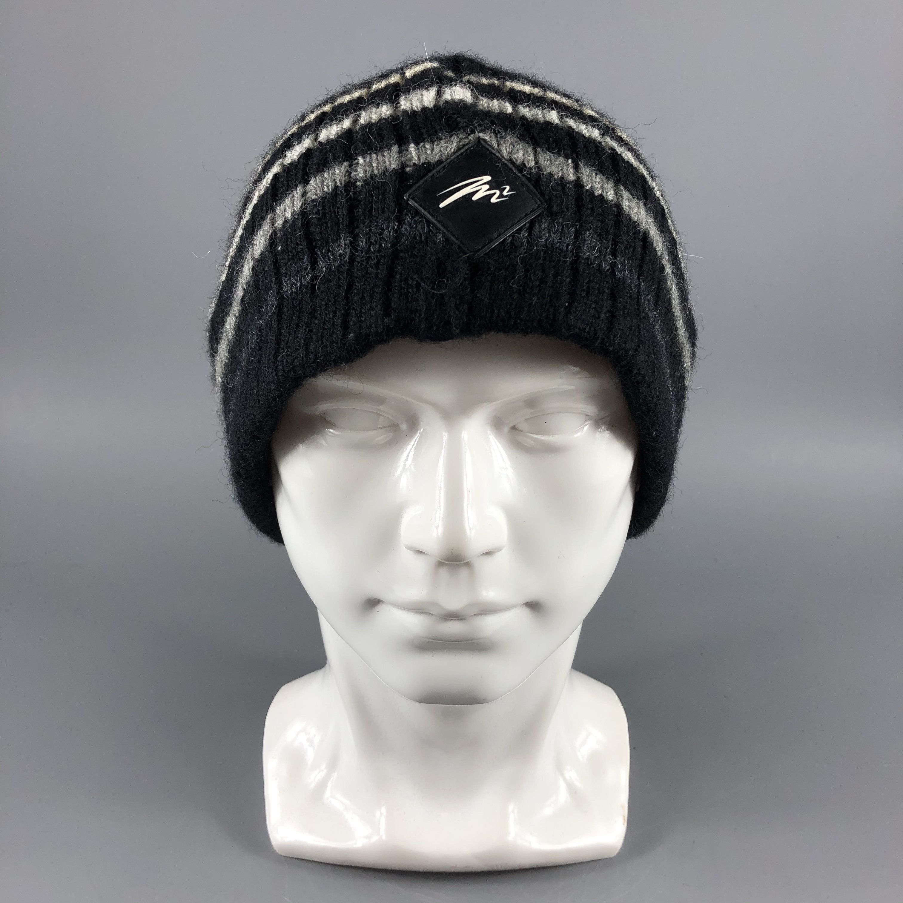image of Vintage Merkley Stripe Wool Beanie Snow Hat Snow Cap B100, Men's