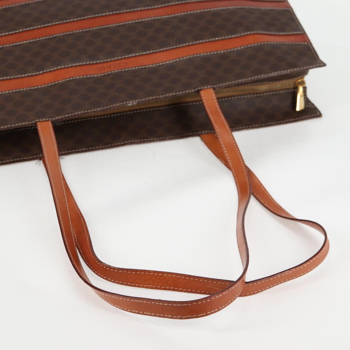 Celine CELINE Macadam Canvas Tote Bag Pvc Leather Brown Gold Size ONE SIZE - 8 Thumbnail