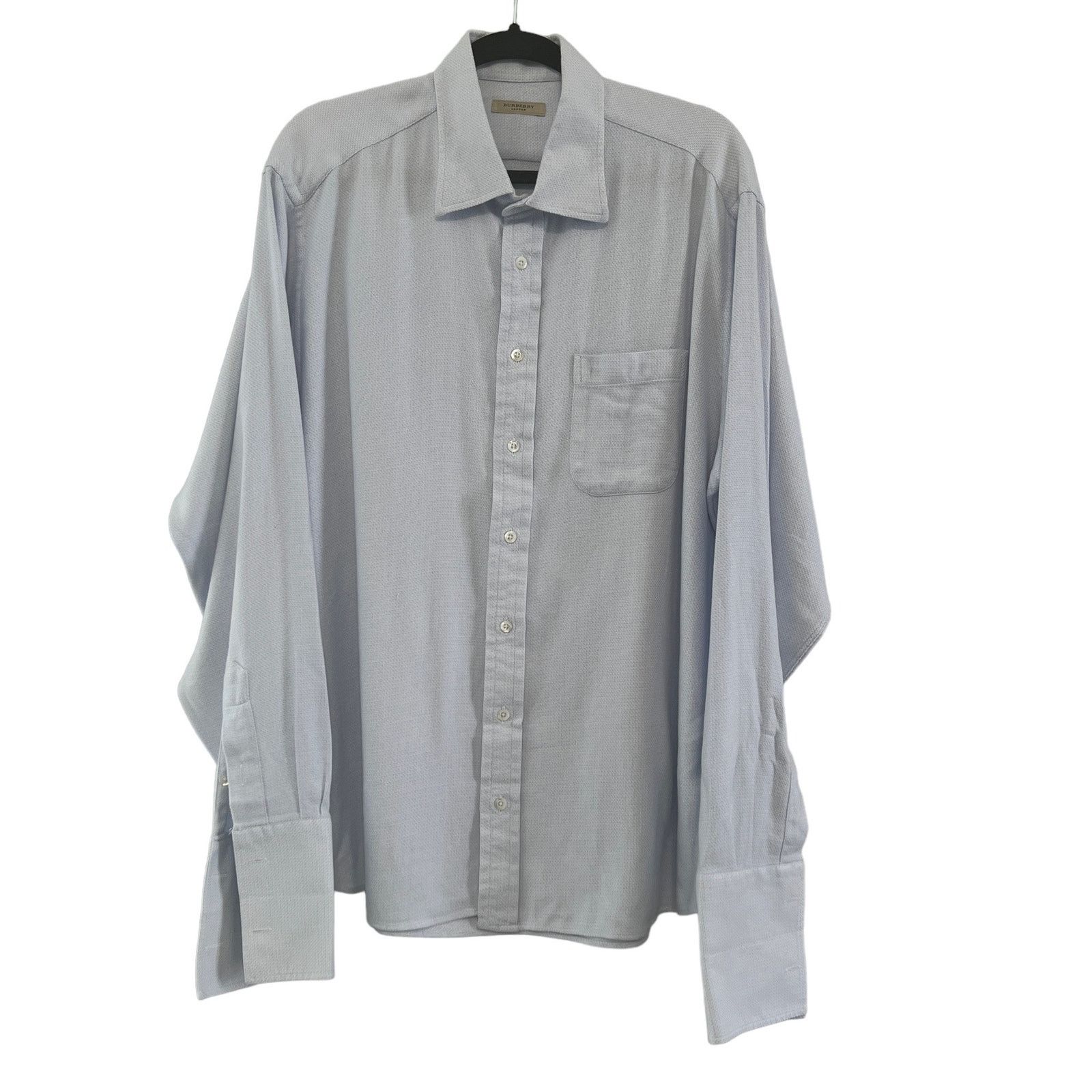 Burberry Burberry Blue White Houndstooth Cotton Button Down Shirt XL Size US XL / EU 56 / 4 - 1 Thumbnail