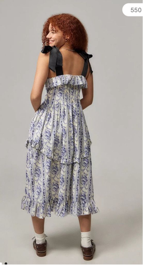 Urban Outfitters EUC Kimchi Blue Kirsten Romantic Midi Dress Size M / US 6-8 / IT 42-44 - 5 Thumbnail