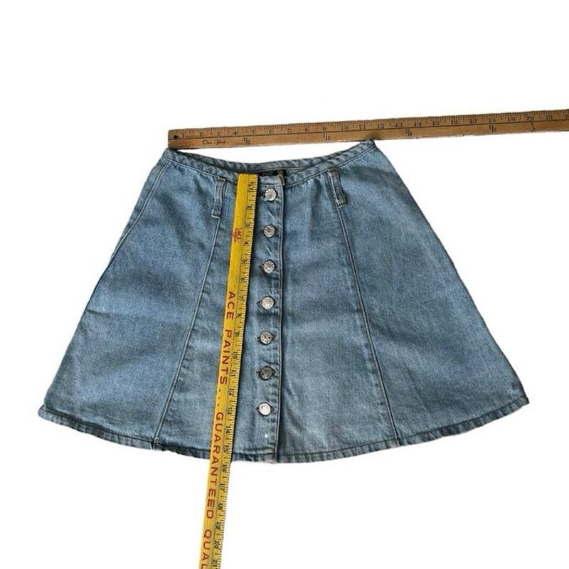 Vintage Y2k 90s Vintage Denim front button A-line skirt Women's 9 Size 28" / US 6 / IT 42 - 6 Thumbnail