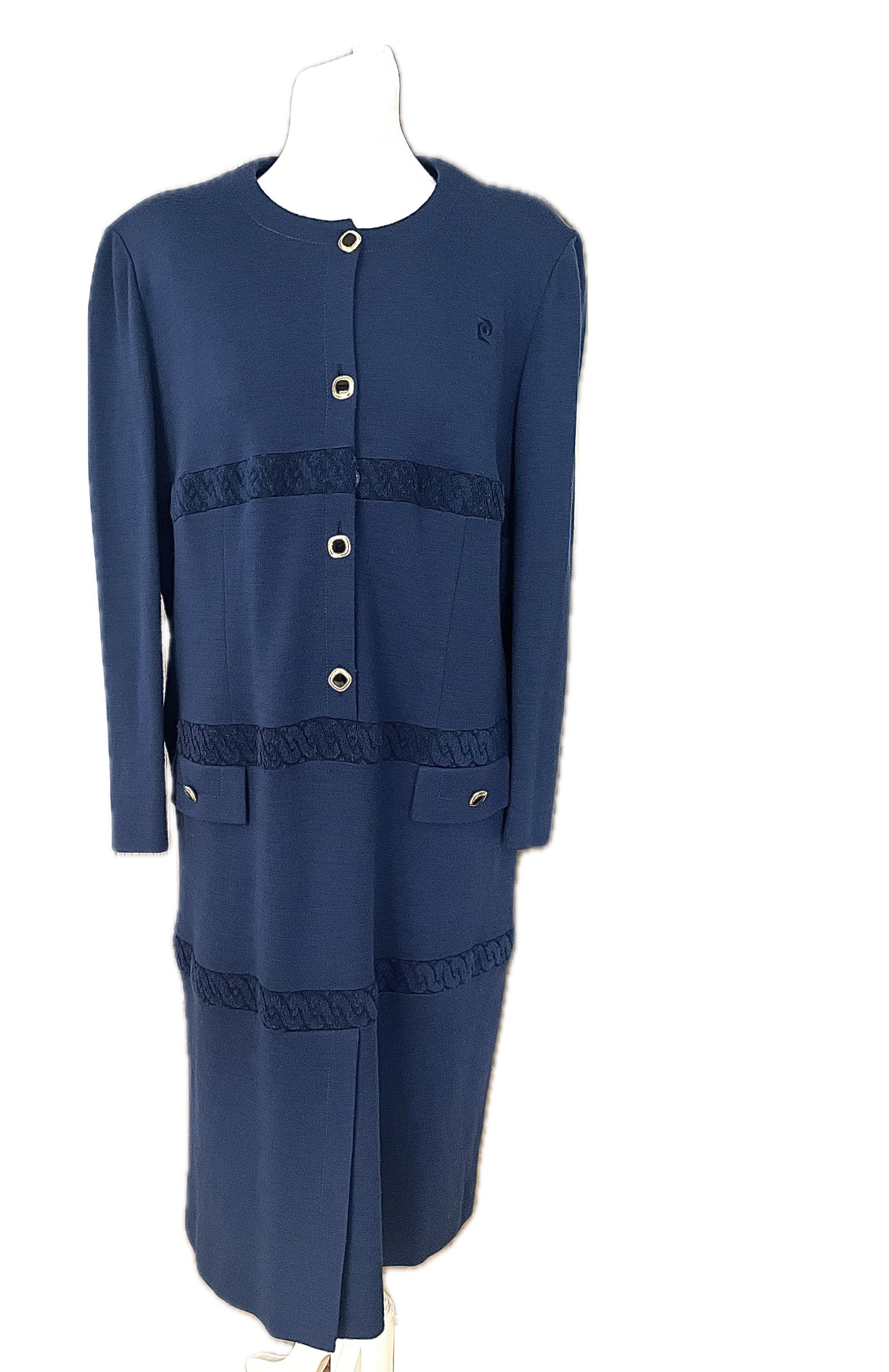 image of Vintage Pre-Owned Maxi Dress By Pierre Cardin in Blue, Women's (Size Medium)
