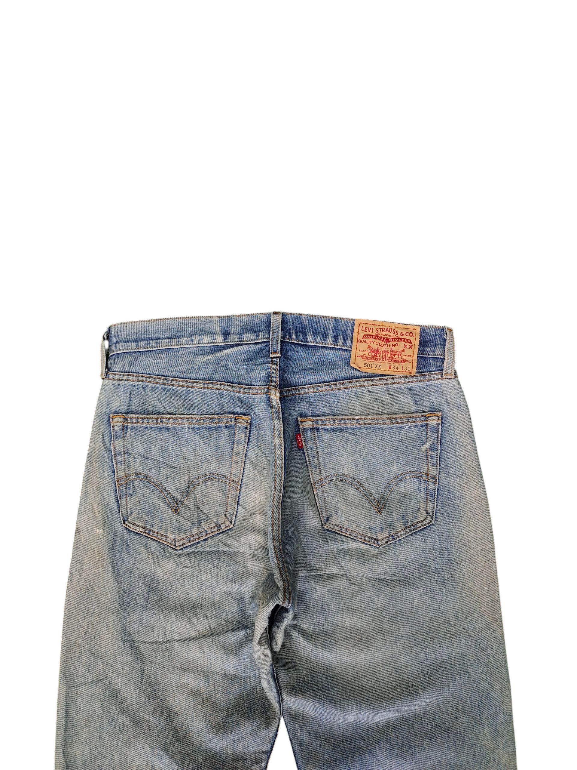 Levi's Vintage Levis 501XX Clawmark Distress Faded Denim Jeans Size US 34 / EU 50 - 9 Thumbnail