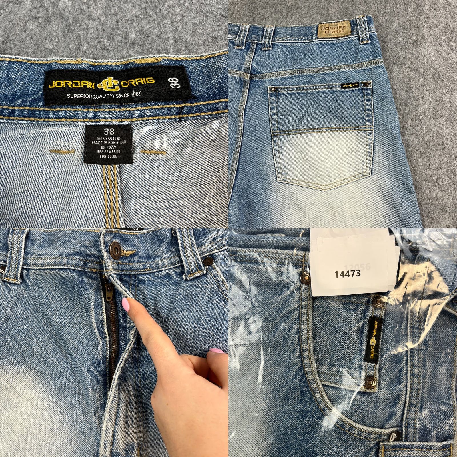Jordan Craig VINTAGE Jordan Craig Mens Denim Shorts Jorts Y2K Baggy 38 Blue VTG Streetwear Hiphop Casual Cargo Jeans 5-Pocket Mens Regular Navy Blue 90s Size US 38 / EU 54 - 8 Thumbnail