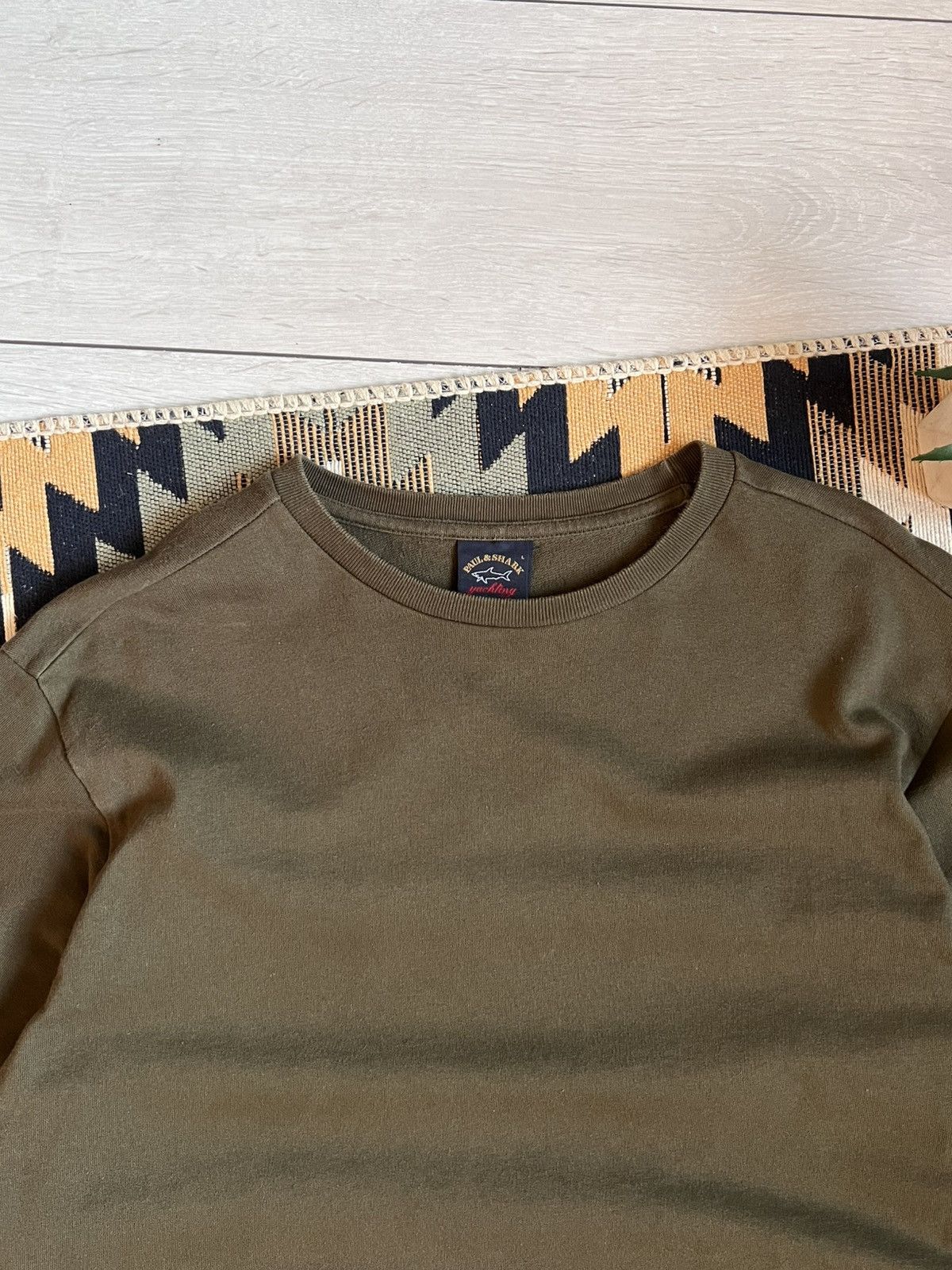 Paul & Shark × Vintage Paul & Shark Yachting Vintage Khaki Sweatshirt Size US L / EU 52-54 / 3 - 6 Thumbnail