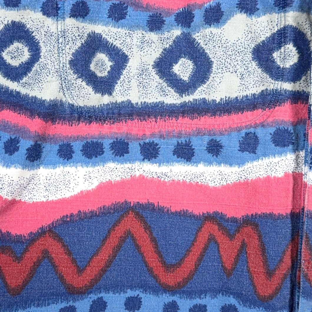 Vintage VINTAGE Warren Scott Shirt Adult XL Pink Blue Geometric Abstract 90s Button-Up with Pockets Men Size US XL / EU 56 / 4 - 4 Thumbnail