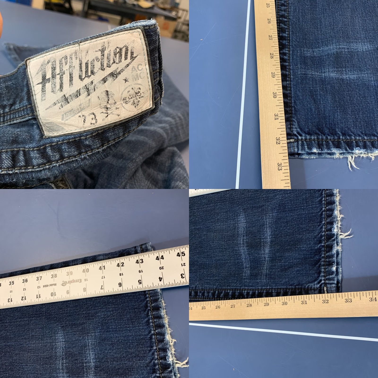 Affliction VINTAGE Affliction Jeans Mens 38 Blue Denim Distressed Baggy Straight 41x32.5 Relaxed 90s 2000s Mens Size US 38 / EU 54 - 10 Thumbnail
