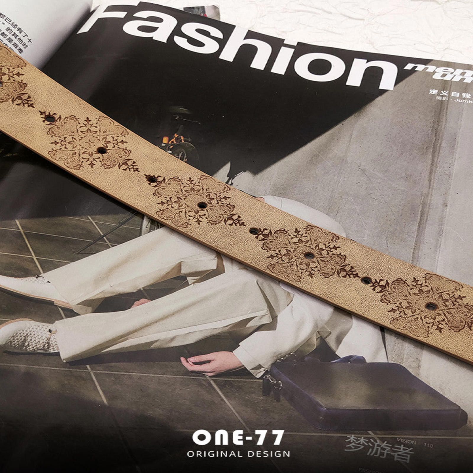 Other Elegant Floral Leather Belt Size ONE SIZE - 3 Thumbnail