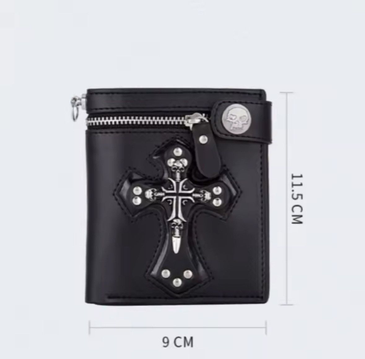 Japanese Brand × Vintage PU Leather Wallet Foldable Rivet Retro Biker Wallet Size ONE SIZE - 4 Thumbnail