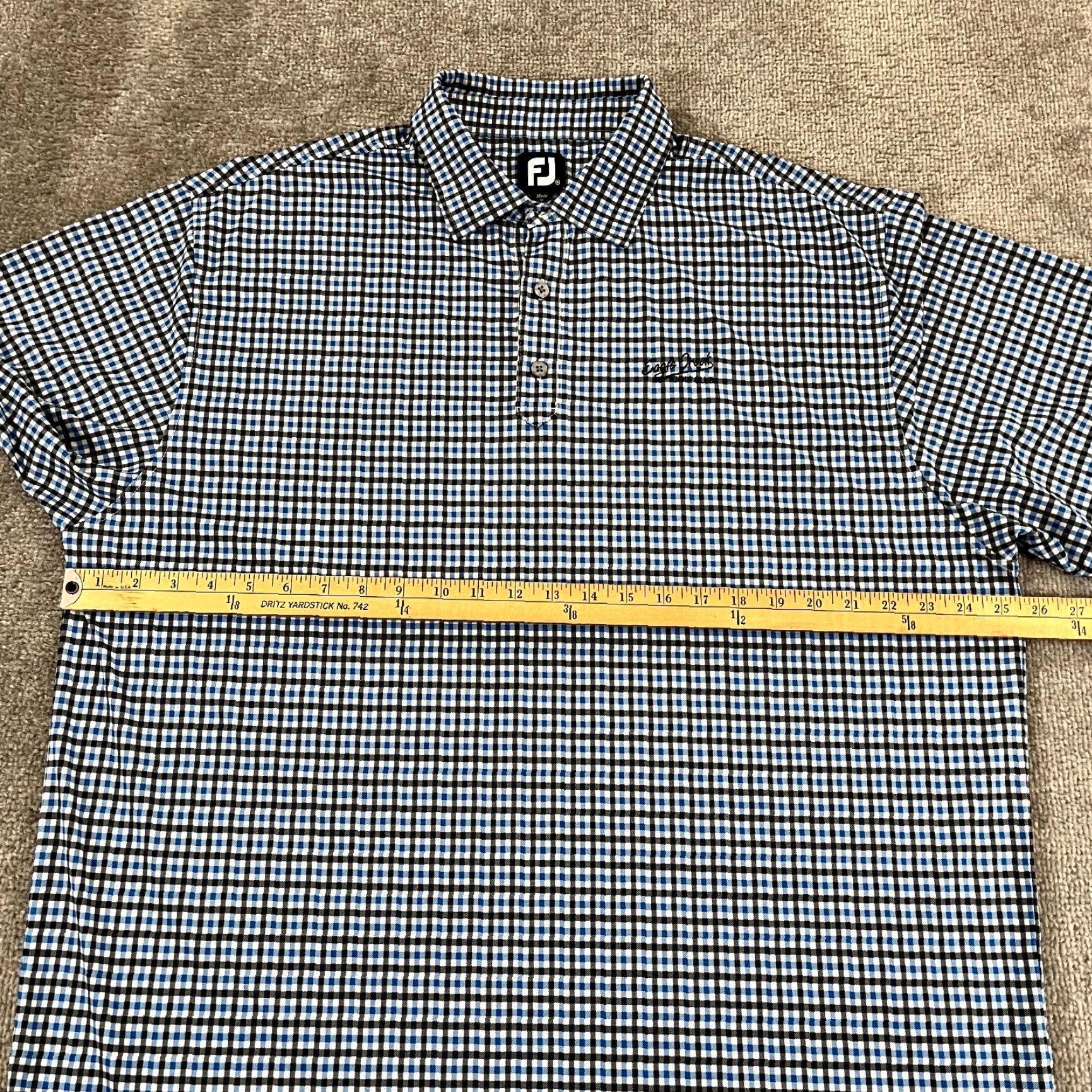 Footjoy FootJoy Polo Shirt Mens XL Blue Black Plaid Eagle Creek Golf Club Sport Polo Size US XL / EU 56 / 4 - 5 Thumbnail
