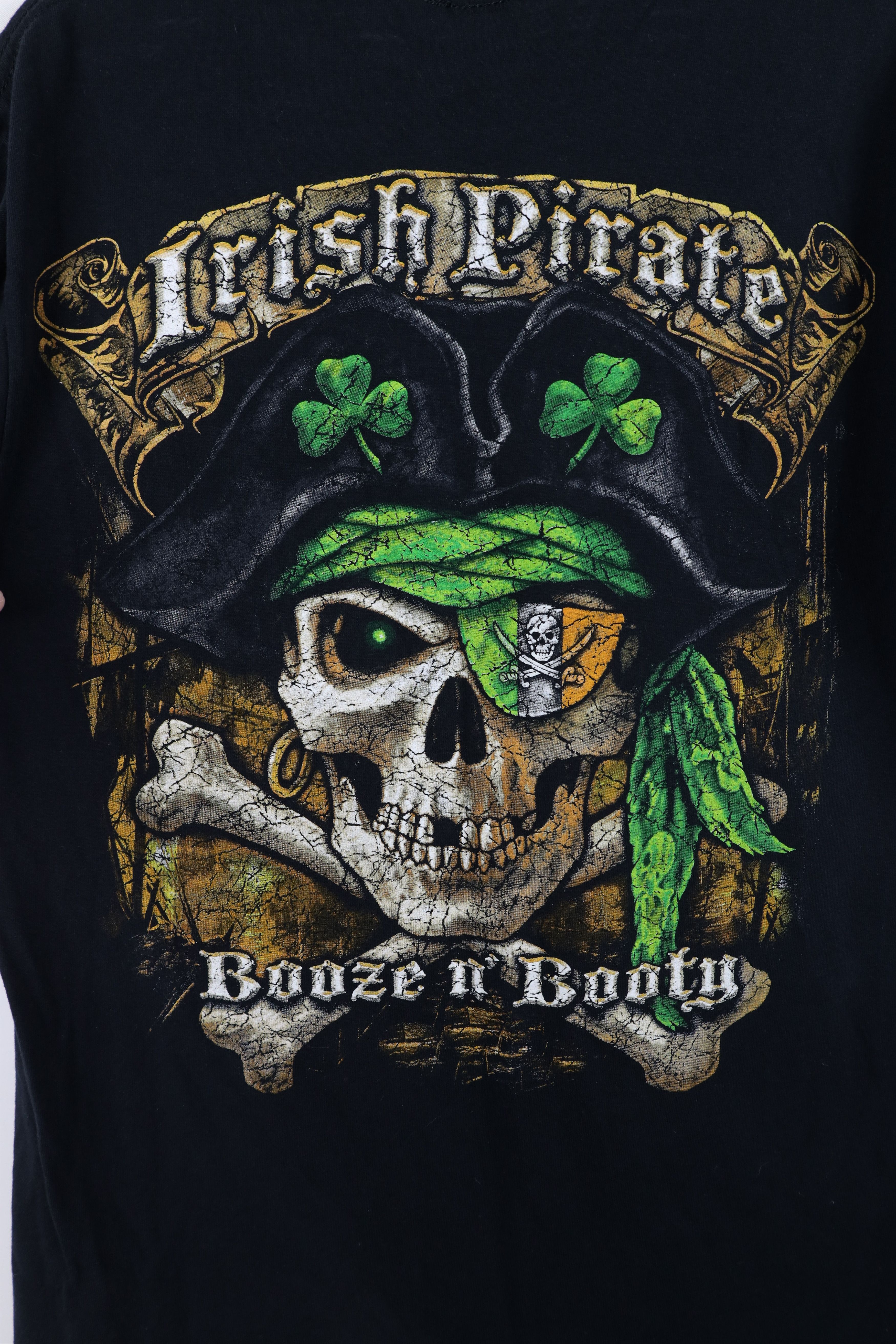 Vintage Vintage Y2K Irish Pirate Booze and Booty T-Shirt Black Size US S / EU 44-46 / 1 - 11 Thumbnail