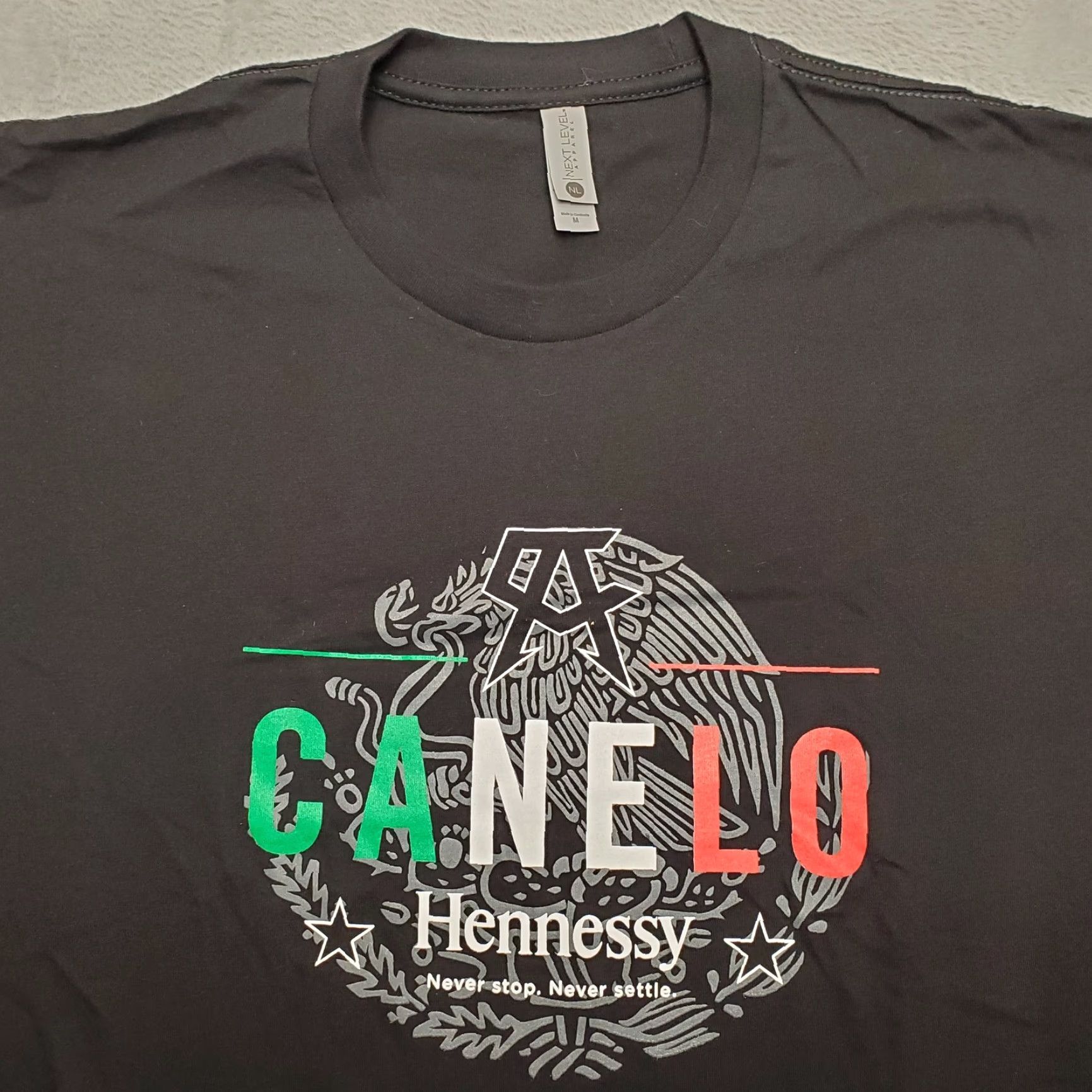 Next Level Canelo Hennessy Shirt Mens Medium Black Crewneck Fight Boxing Casual TEE Size US M / EU 48-50 / 2 - 2 Thumbnail