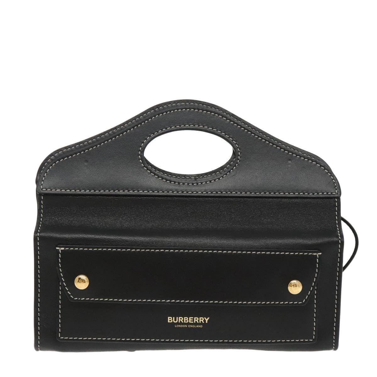Burberry Pocket Bag Black Leather Handbag (Pre-Owned) Size ONE SIZE - 1 Thumbnail