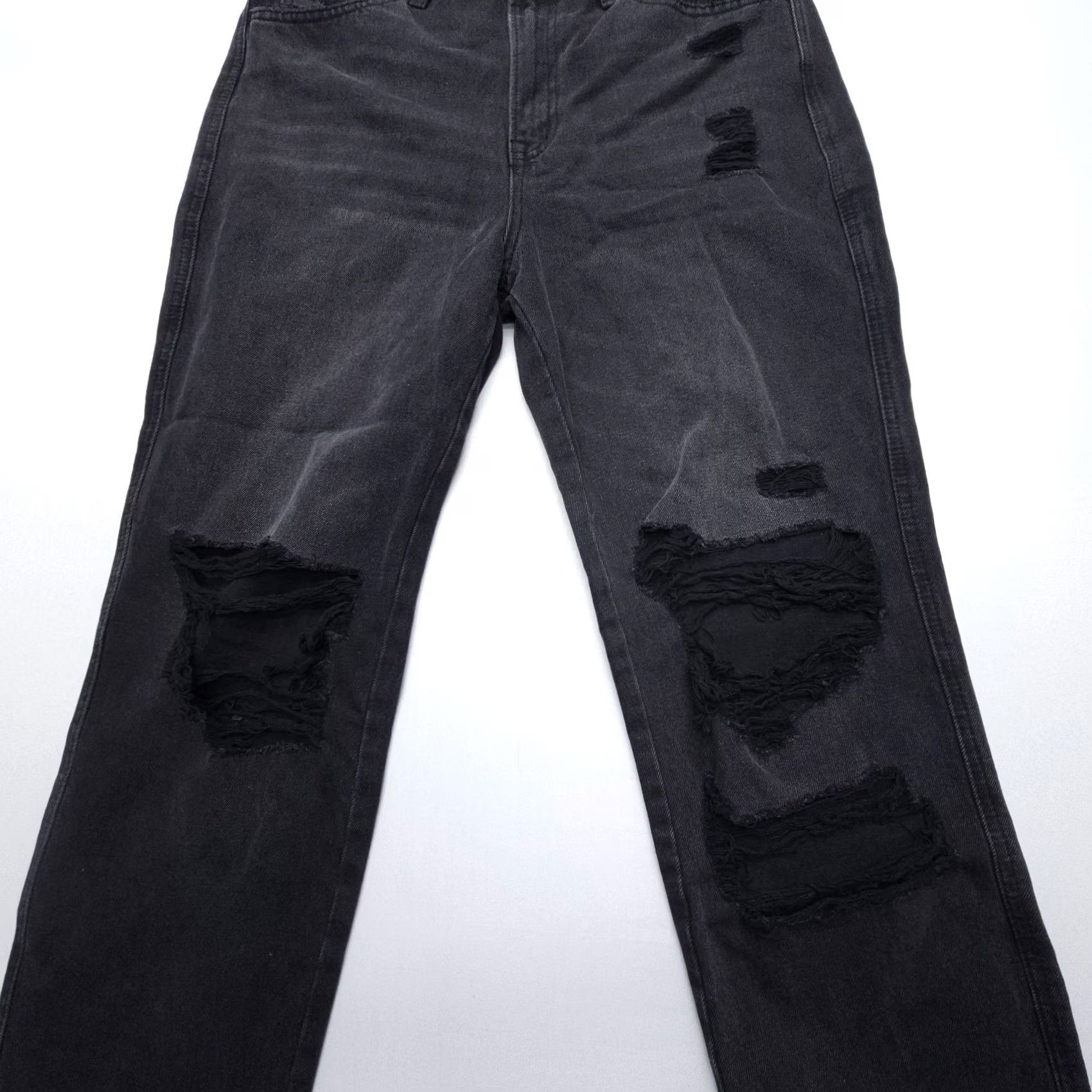 Vintage Flying Monkey Black Label Hgh Rise Straight Jeans Womens 29 x 28 Distressed NWT Size 29" - 3 Thumbnail