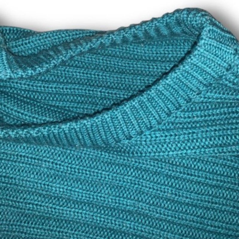 Other VINTAGE 70s Heavy Oversized Knit Sweater Teal Blue/Green XL Size XL / US 12-14 / IT 48-50 - 3 Thumbnail