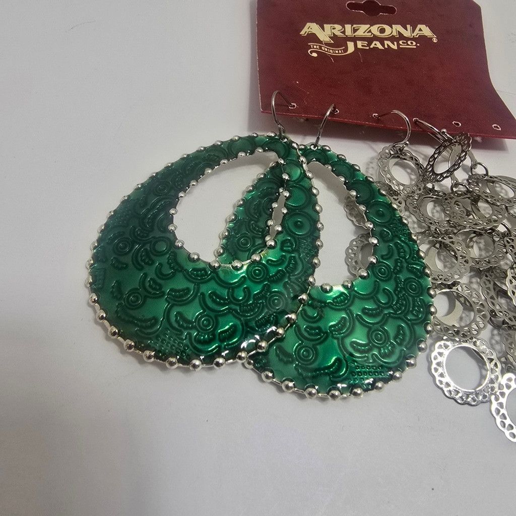 Arizona Jean Co. Arizona Jean Company Green and Silver Teardrop Earrings Size ONE SIZE - 2 Thumbnail