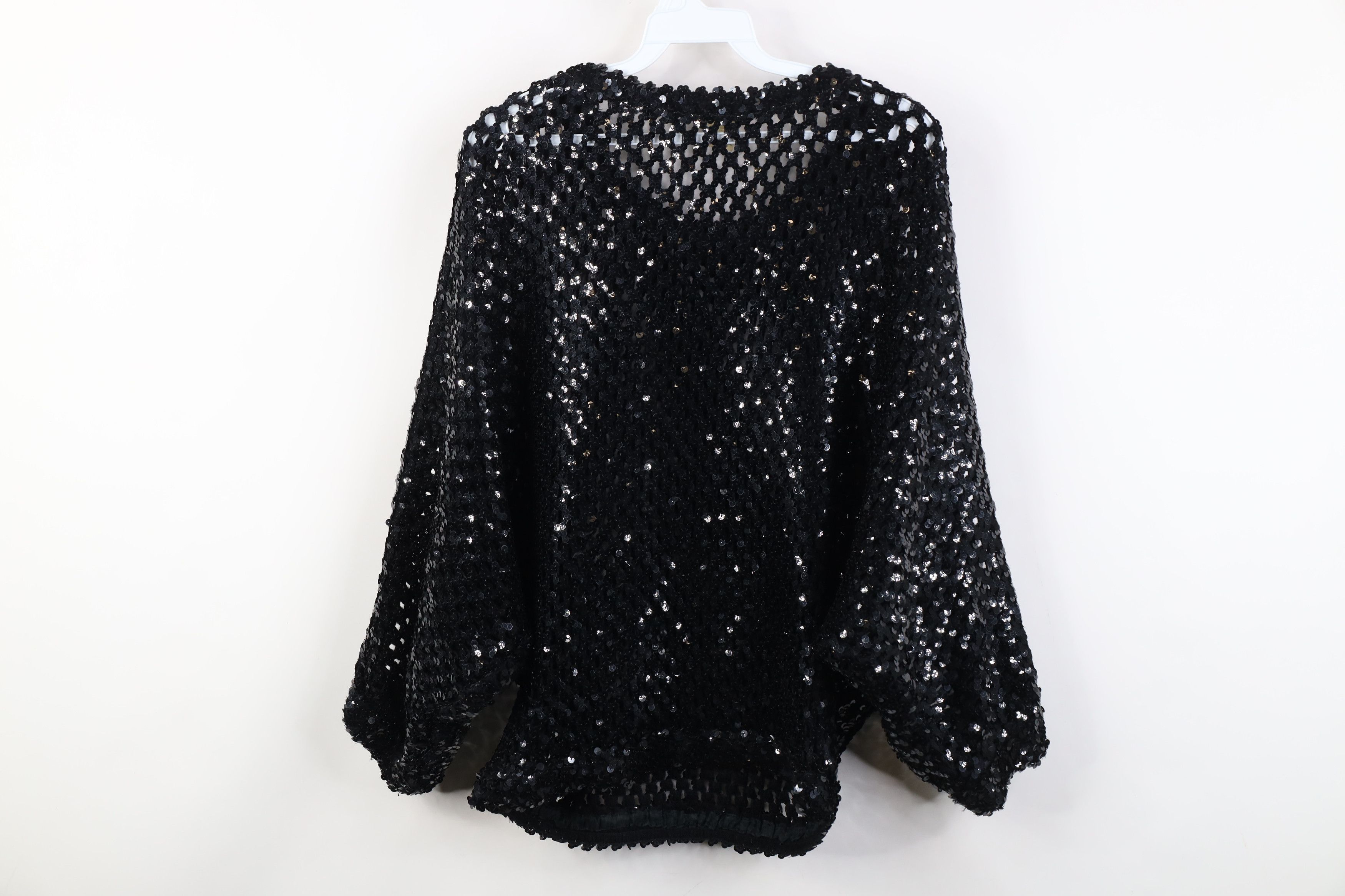 Vintage Vintage 70s 80s Dolman Sleeve Crochet Sequin Sweater Size ONE SIZE - 8 Thumbnail