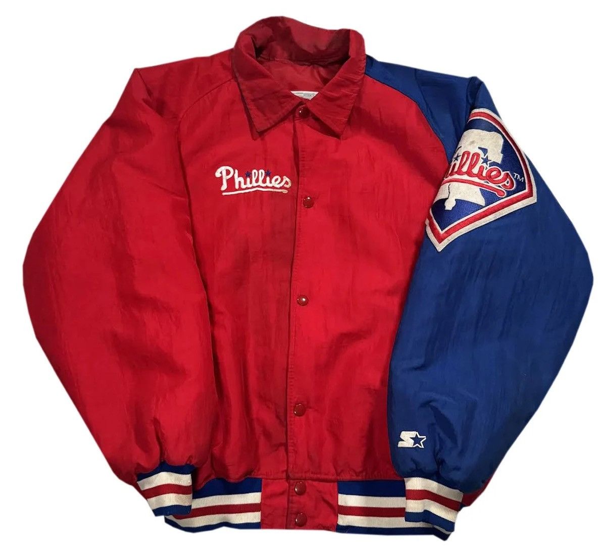 Starter Vintage Starter Philadelphia Phillies Two Toned Jacket Sz L Size US L / EU 52-54 / 3 - 1 Thumbnail