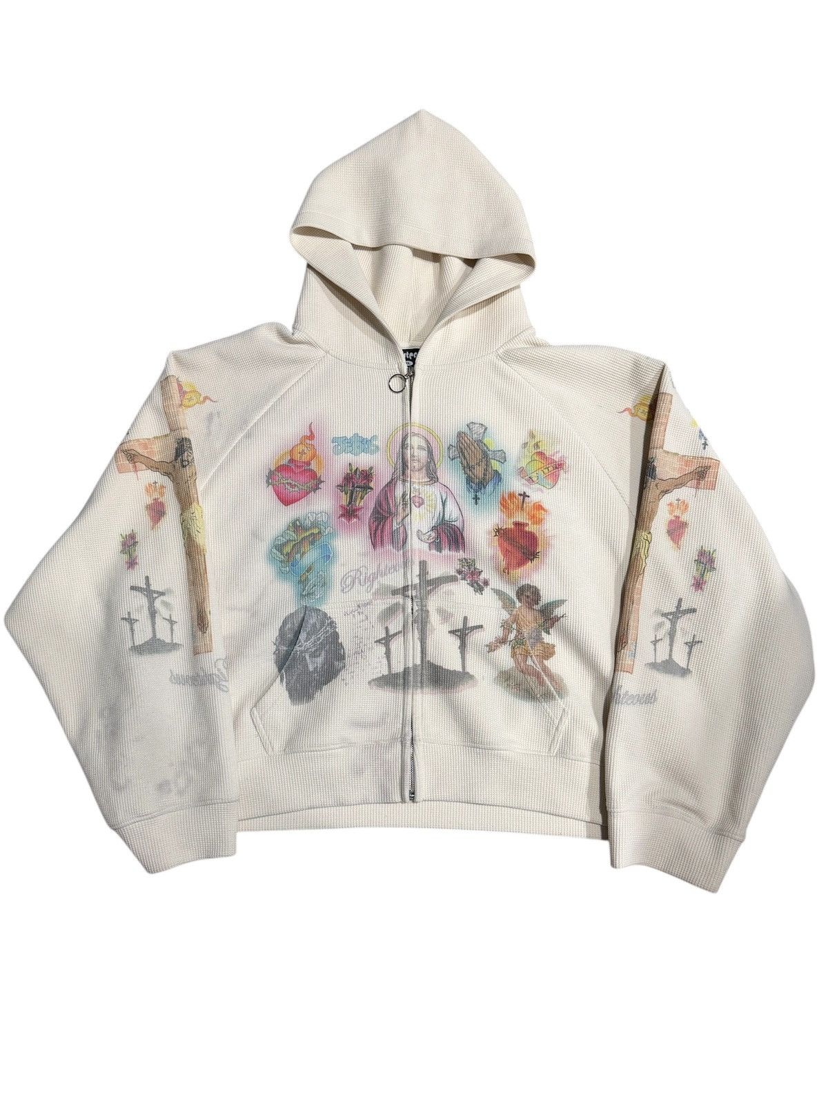 Other Righteous Thermal Zip Up Hoodie Cream Size US XL / EU 56 / 4 - 1 Thumbnail