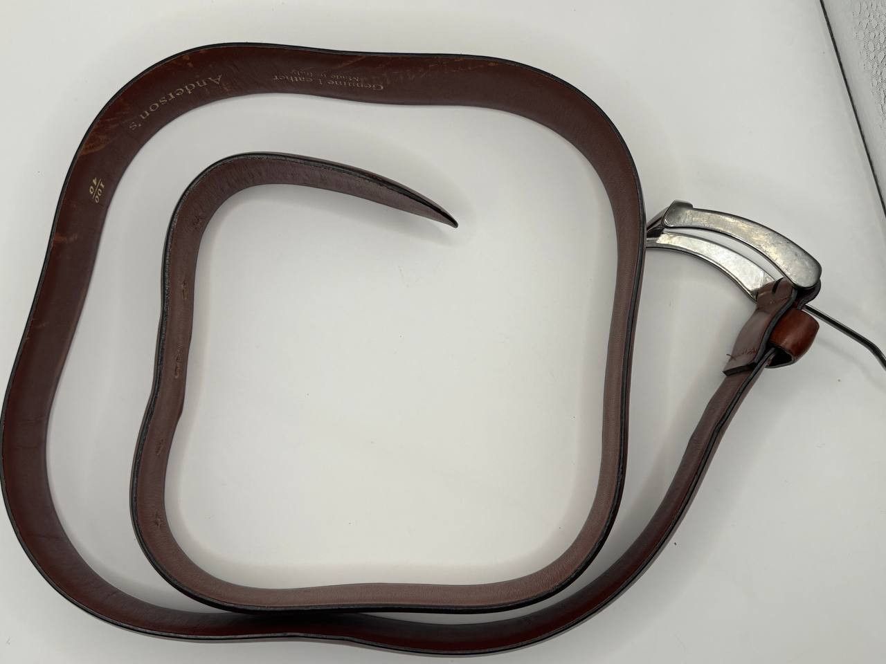 Andersons Anderson’s Parma Italy Brown Leather Belt – Size 40/100 Size 40 - 8 Thumbnail