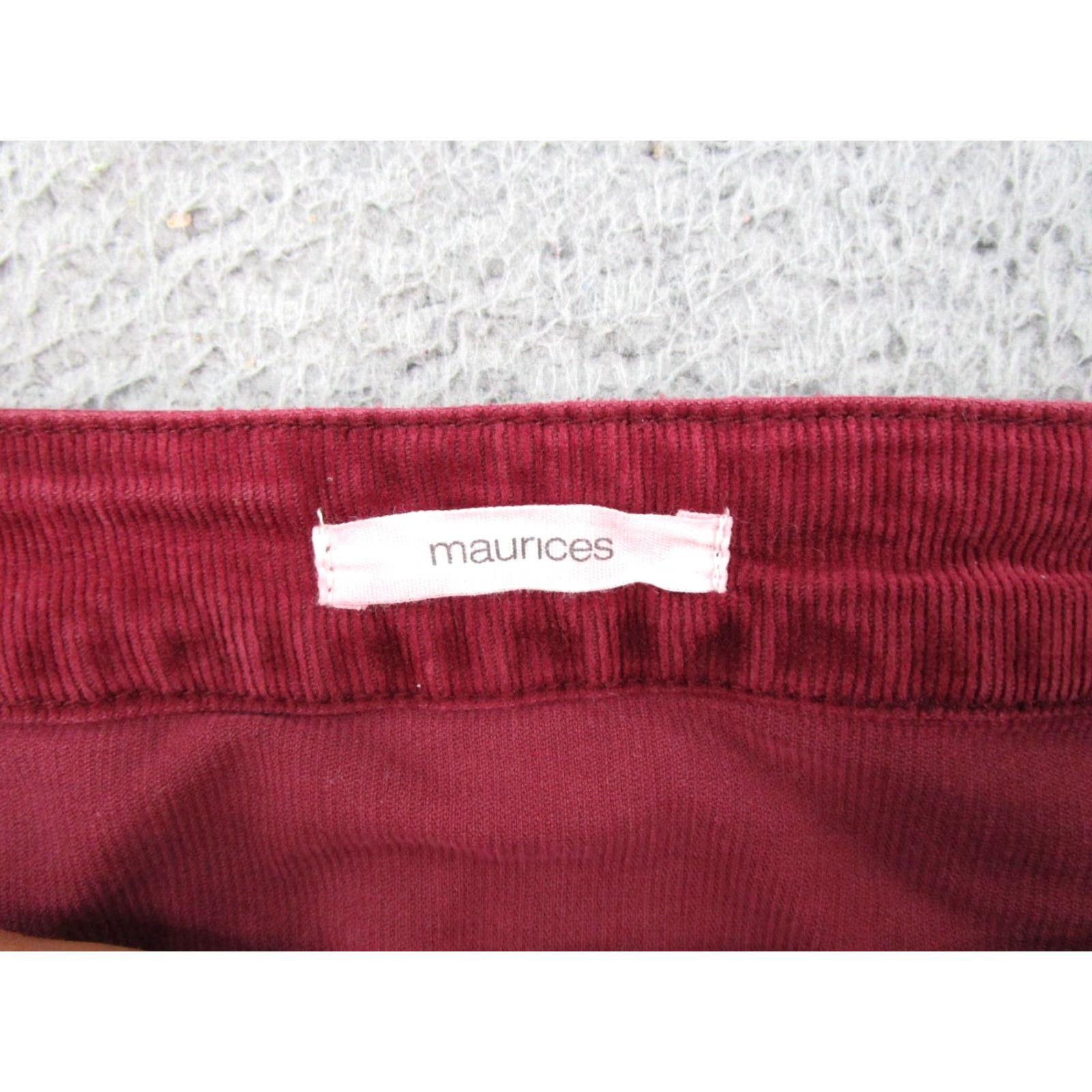 Vintage Maurices A Line Corduroy Button Front Mini Skirt Women's SZ M Preppy Stretch Red Size 32" / US 10 / IT 46 - 2 Thumbnail