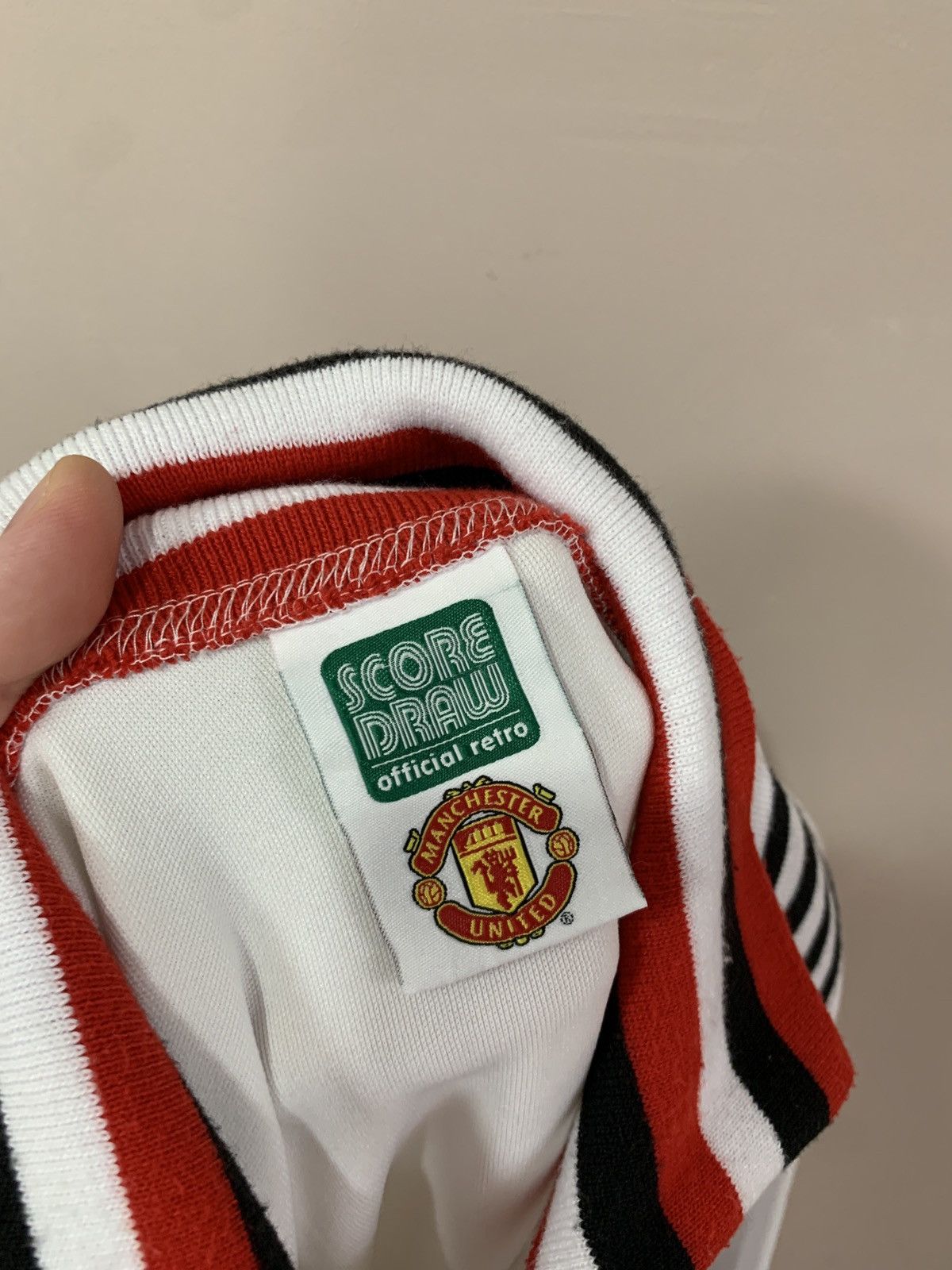 Vintage Manchester United Retro Soccer Jacket Score Draw Soccer Size US L / EU 52-54 / 3 - 9 Thumbnail