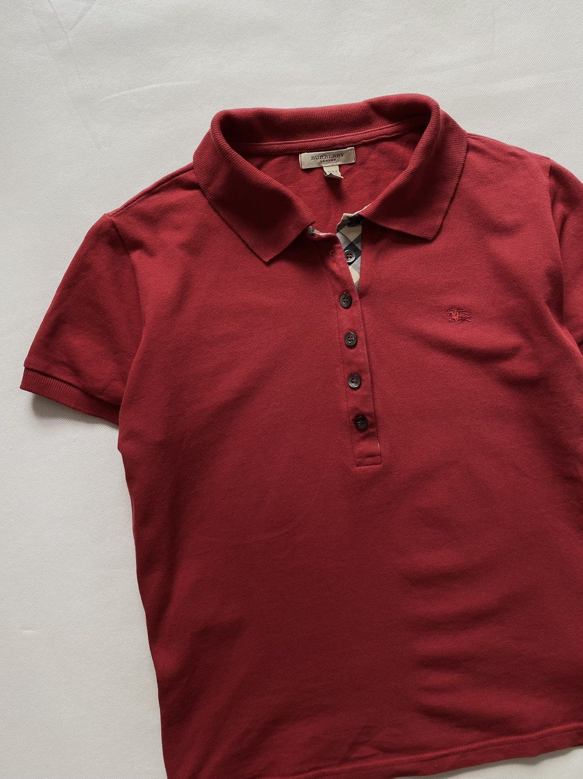 Burberry Burberry Red Polo T-Shirt Size L / US 10 / IT 46 - 2 Thumbnail