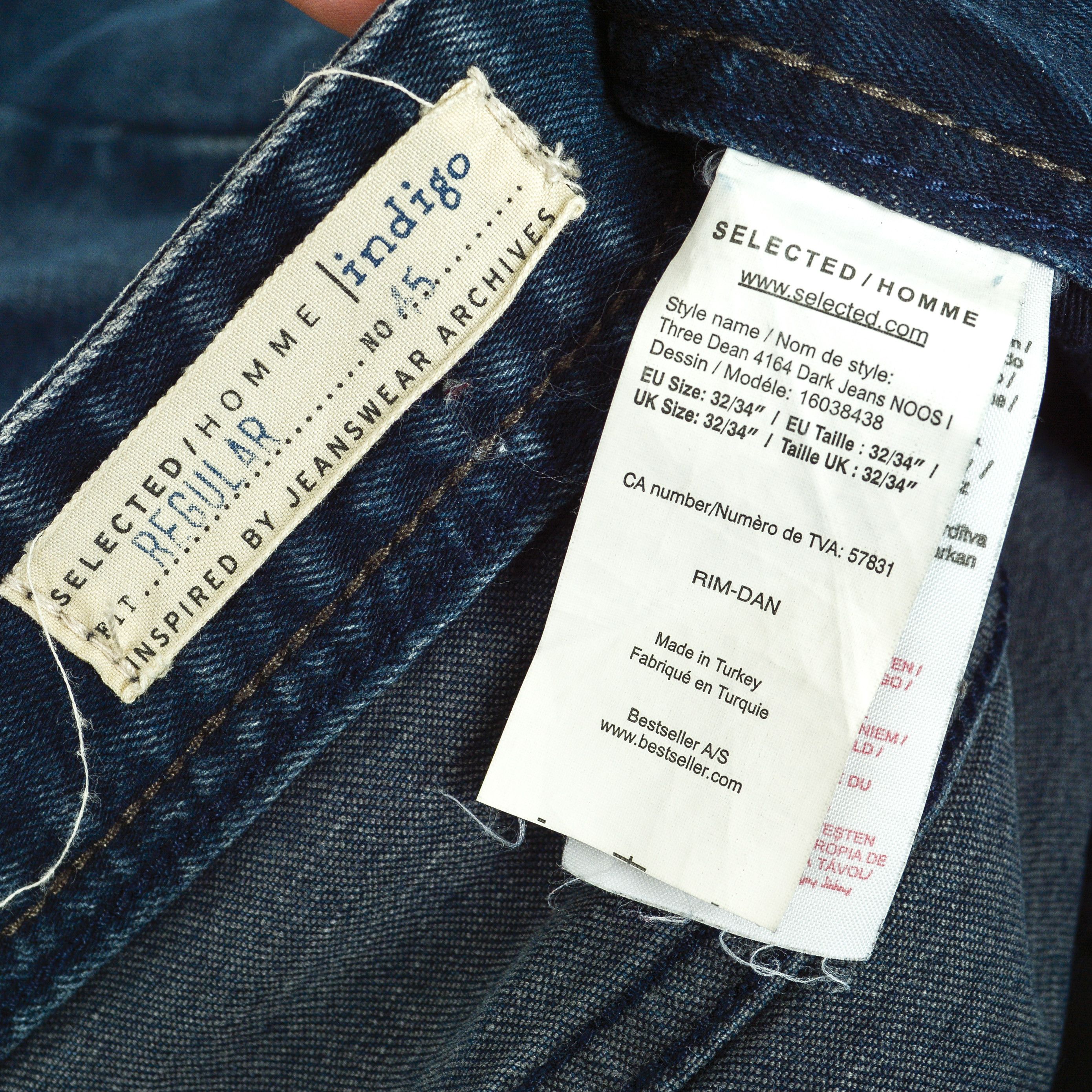 Selected Homme Indigo W32 L34 Jeans Regular Fit Pants Trousers Blue Size US 32 / EU 48 - 6 Thumbnail