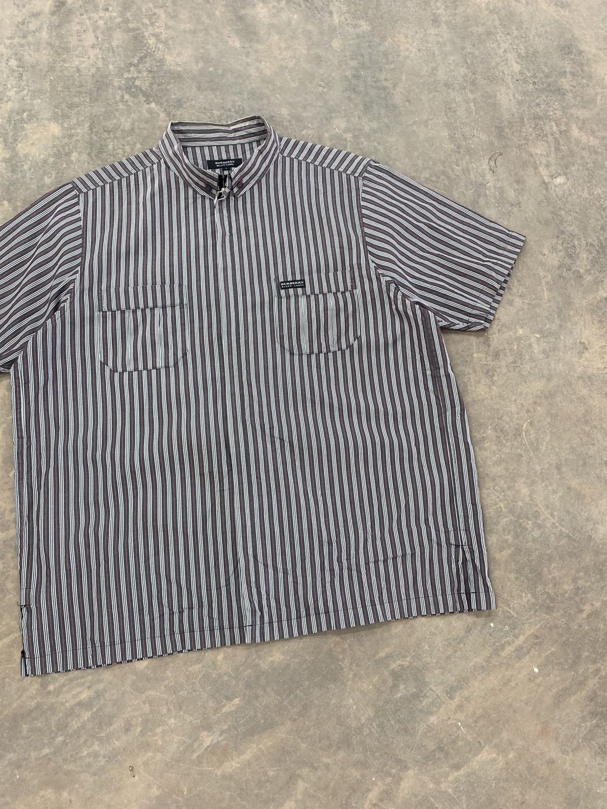 Burberry BURBERRY ZIP UP SS SHIRT DESIGNER JAPAN STRIPE Size US L / EU 52-54 / 3 - 2 Thumbnail