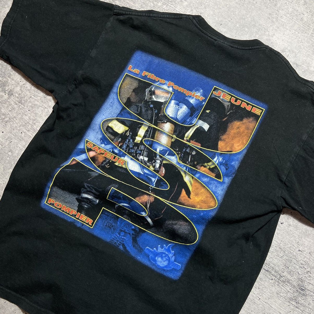 Band Tees × Vintage 📌 Vintage Men Fire Big Back Print T-Shirt Size US L / EU 52-54 / 3 - 12 Thumbnail