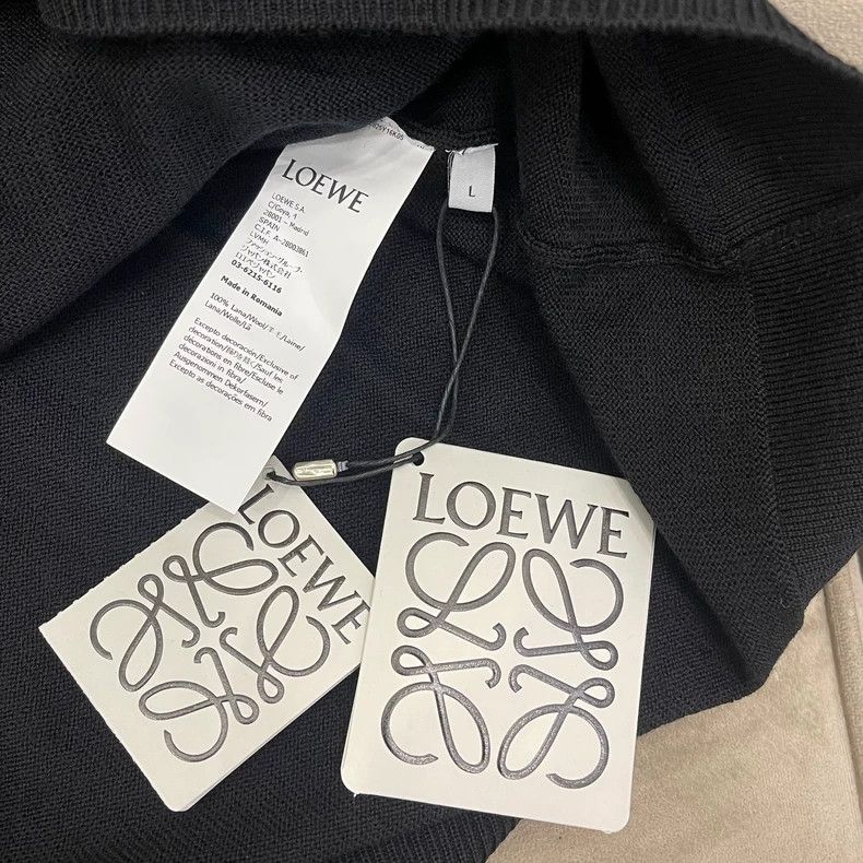 Loewe LOEWE Knitted wool embroidered logo sweater Size L / US 10 / IT 46 - 4 Thumbnail